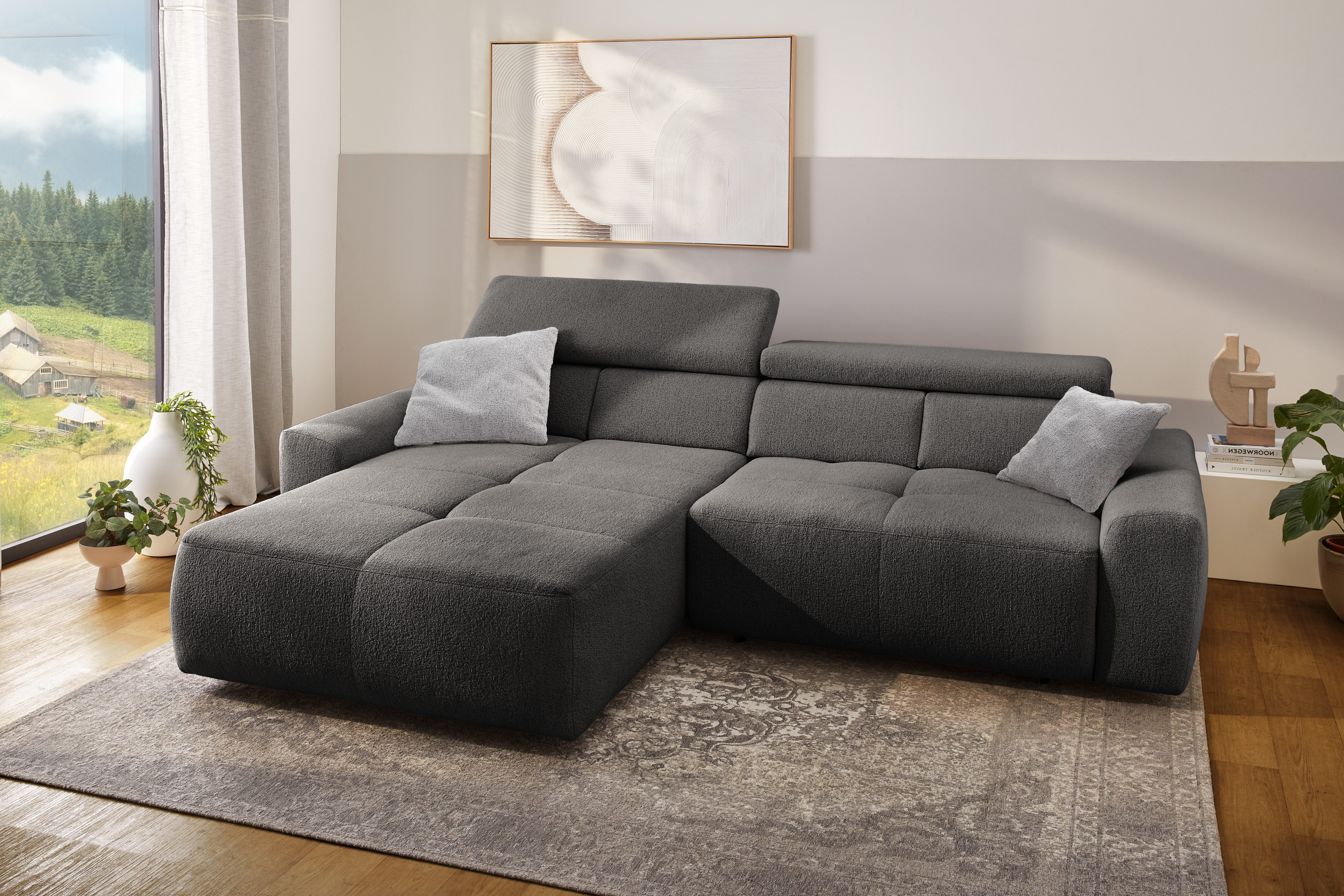 Jockenhöfer Gruppe Ecksofa Unos L-Form, B: 299 cm, mit 60 cm elektr. Sitzti günstig online kaufen