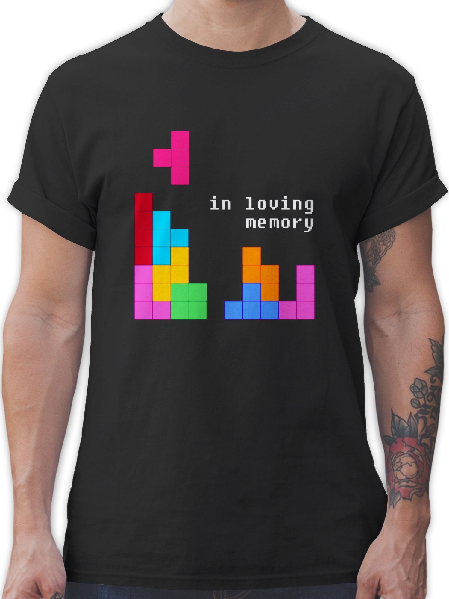 Shirtracer T-Shirt Tetris in loving memory Nerd Geschenke 1 Schwarz