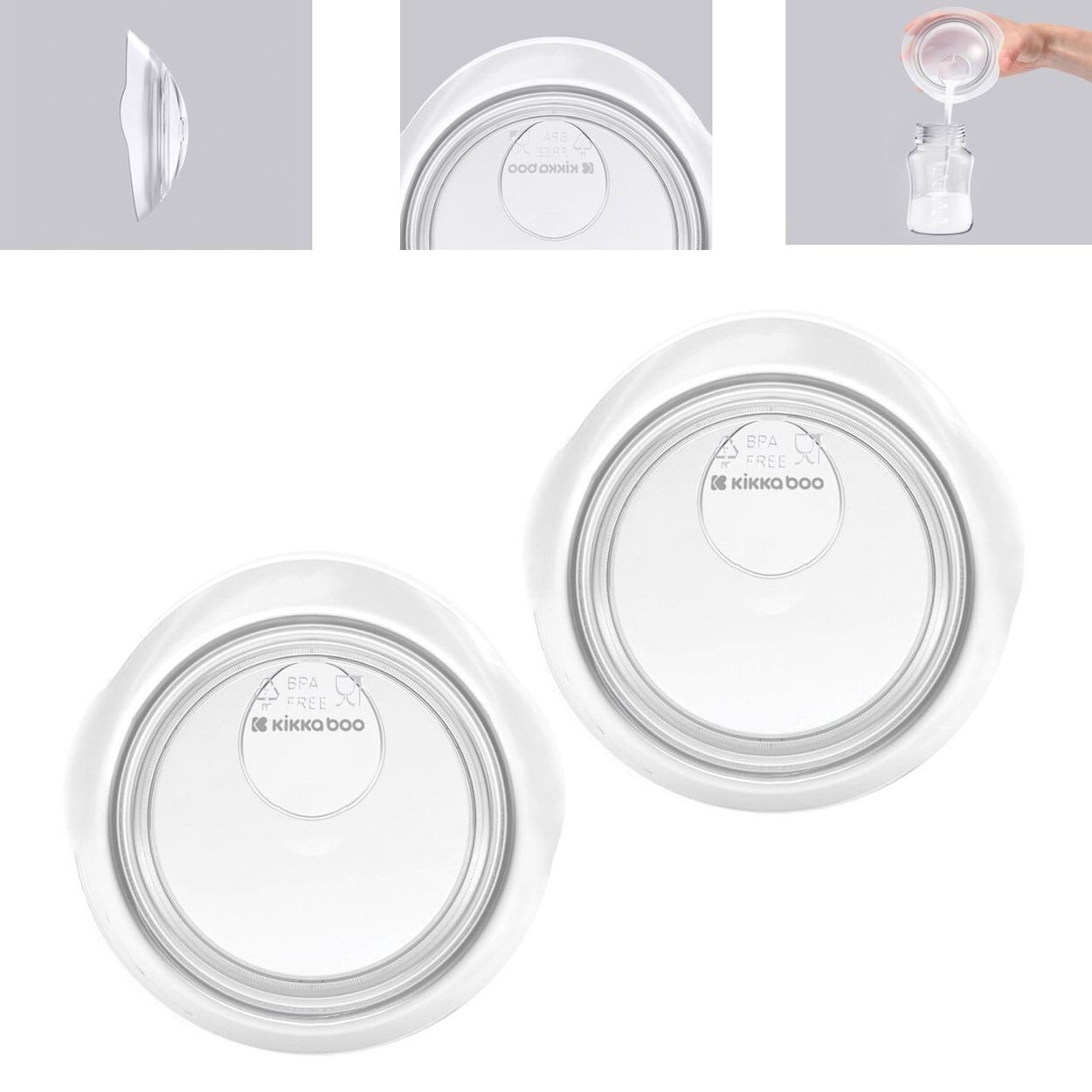 Kikkaboo BH-Stilleinlagen Milchauffangschalen 2 Stück, Fassungsvermögen 30 ml Muttermilchsammler