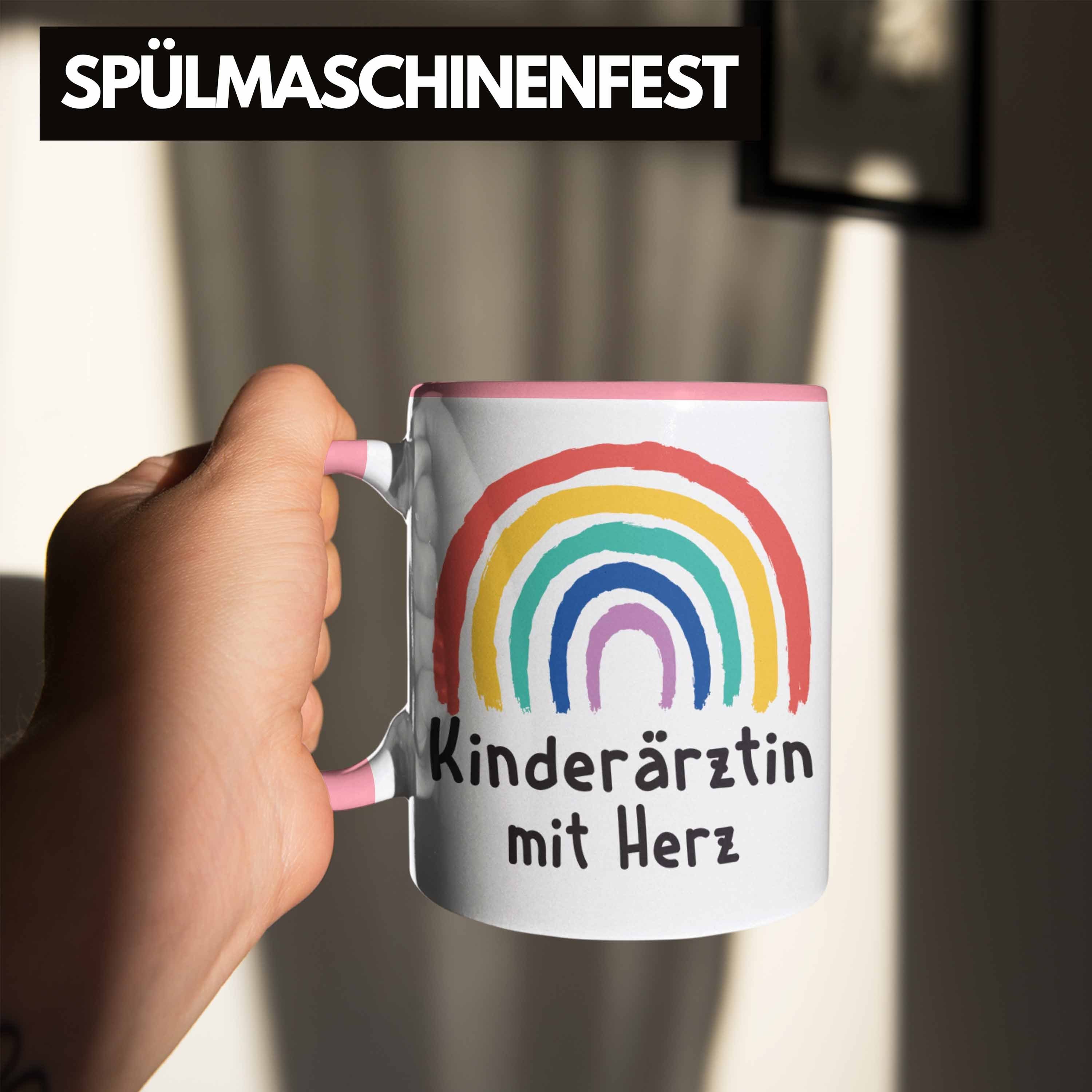 Tasse Kinderärztin Kinderärztin Dankeschön Rosa Geschenke - Tasse Spruch Trendation mit Kaffeetasse Geschenk mit Trendation Herz