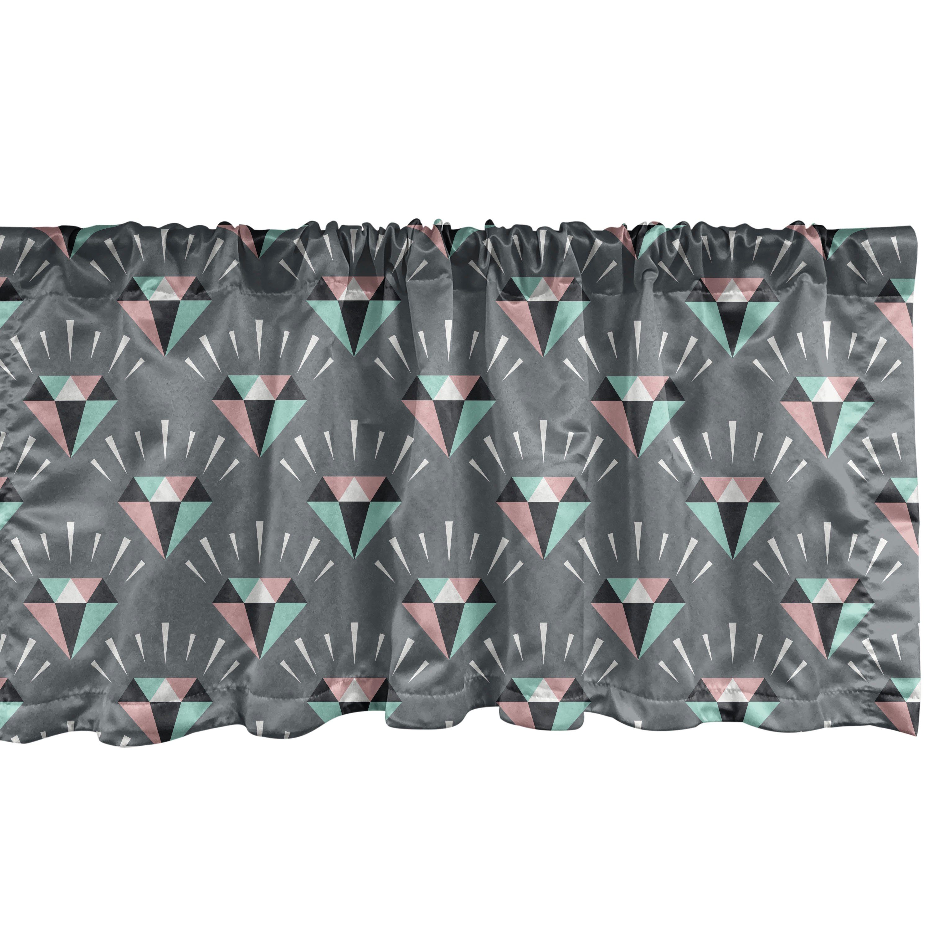 Vorhang Abakuhaus, Dekor Geometrisch Stangentasche, Microfaser, mit Gem Küche Kunst Designs Schlafzimmer Scheibengardine für Farbige Volant