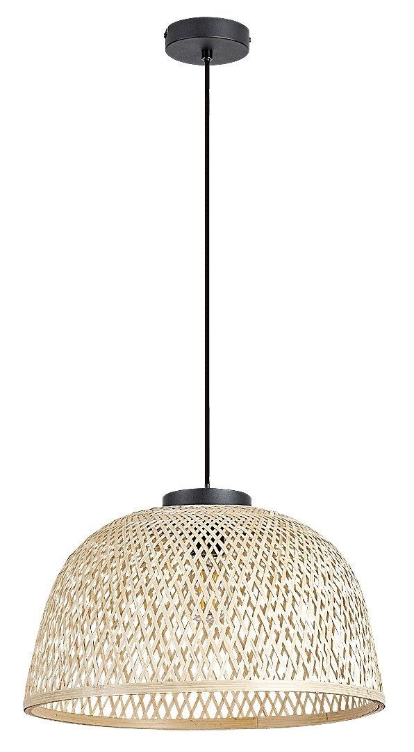 Rabalux Pendelleuchte "Rattan" Holz, schwarz, rund, E27, ø405mm