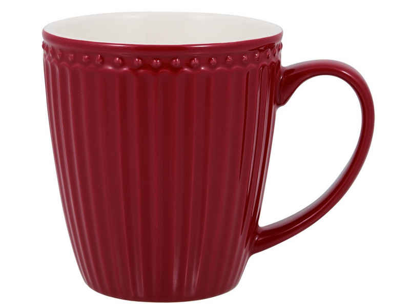 Greengate Becher Alice Becher mit Henkel claret red 0,4 l, Porzellan