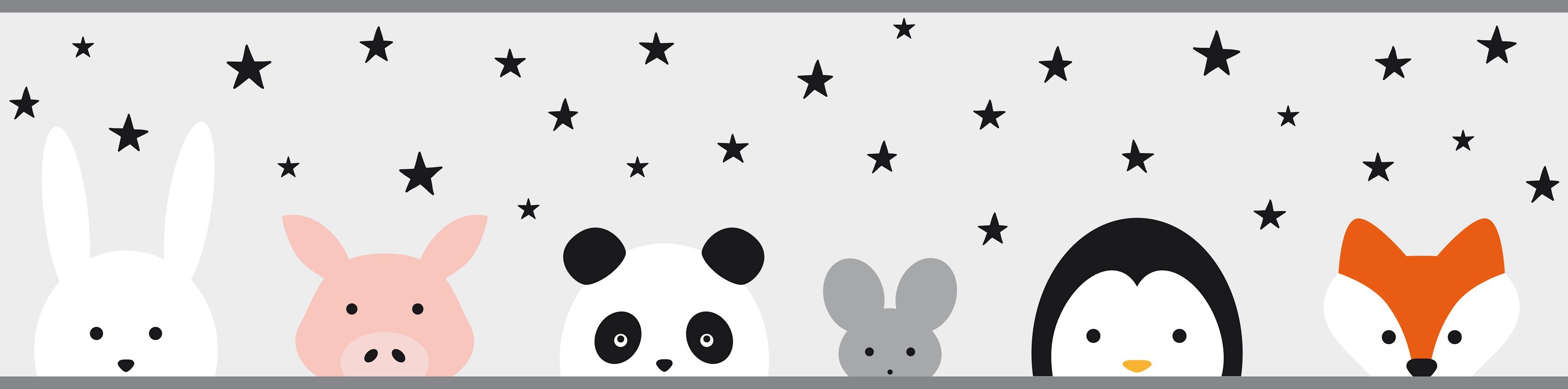 A.S. Création Bordüre Wild Stars, glatt, Motiv, abstrakt, naturalistisch, Papier Wand Schräge Tür Borte Wohnzimmer Schlafzimmer Küche Design