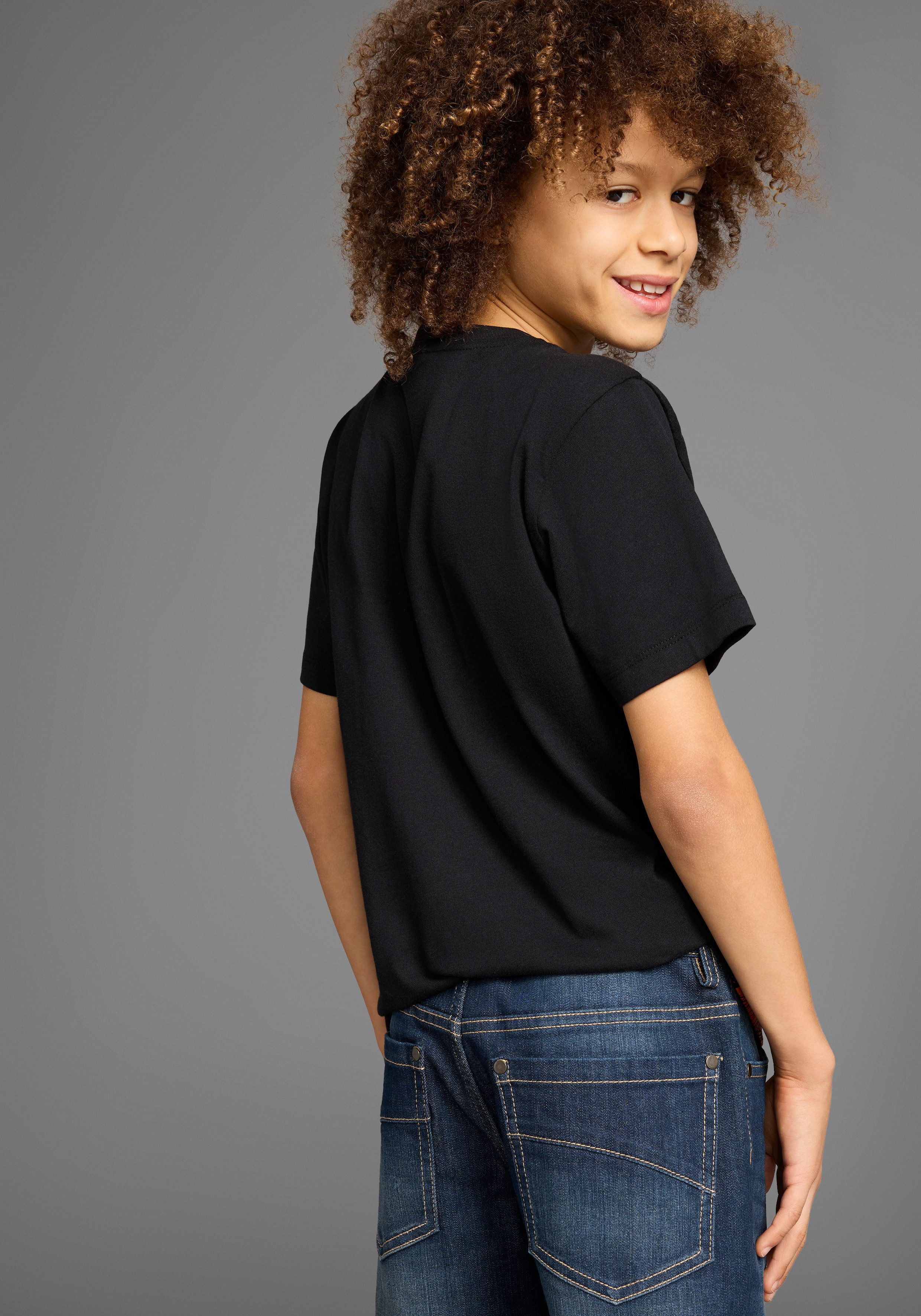 KIDSWORLD T-Shirt GECKO Kurzarm, Basic-Passform, bedruckt, Rundhalsausschnitt