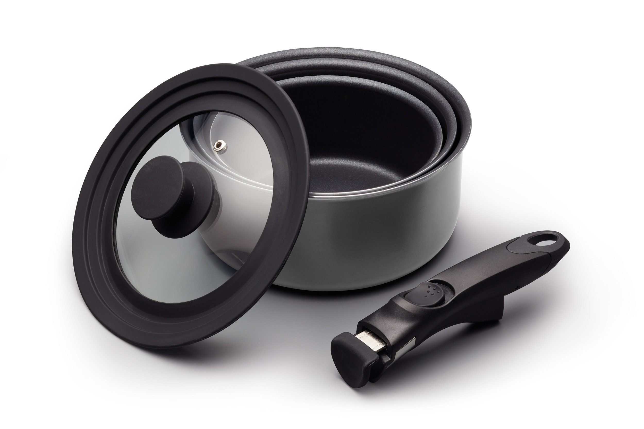 MasterClass Pfannen-Set MasterClass, Aluminium (Set, 3-tlg., je 1 Pfanne Ø 17 cm, H. 8 cm, Ø 19,5 cm, H. 9 cm, Ø 21 cm, H. 10 cm), Induktion