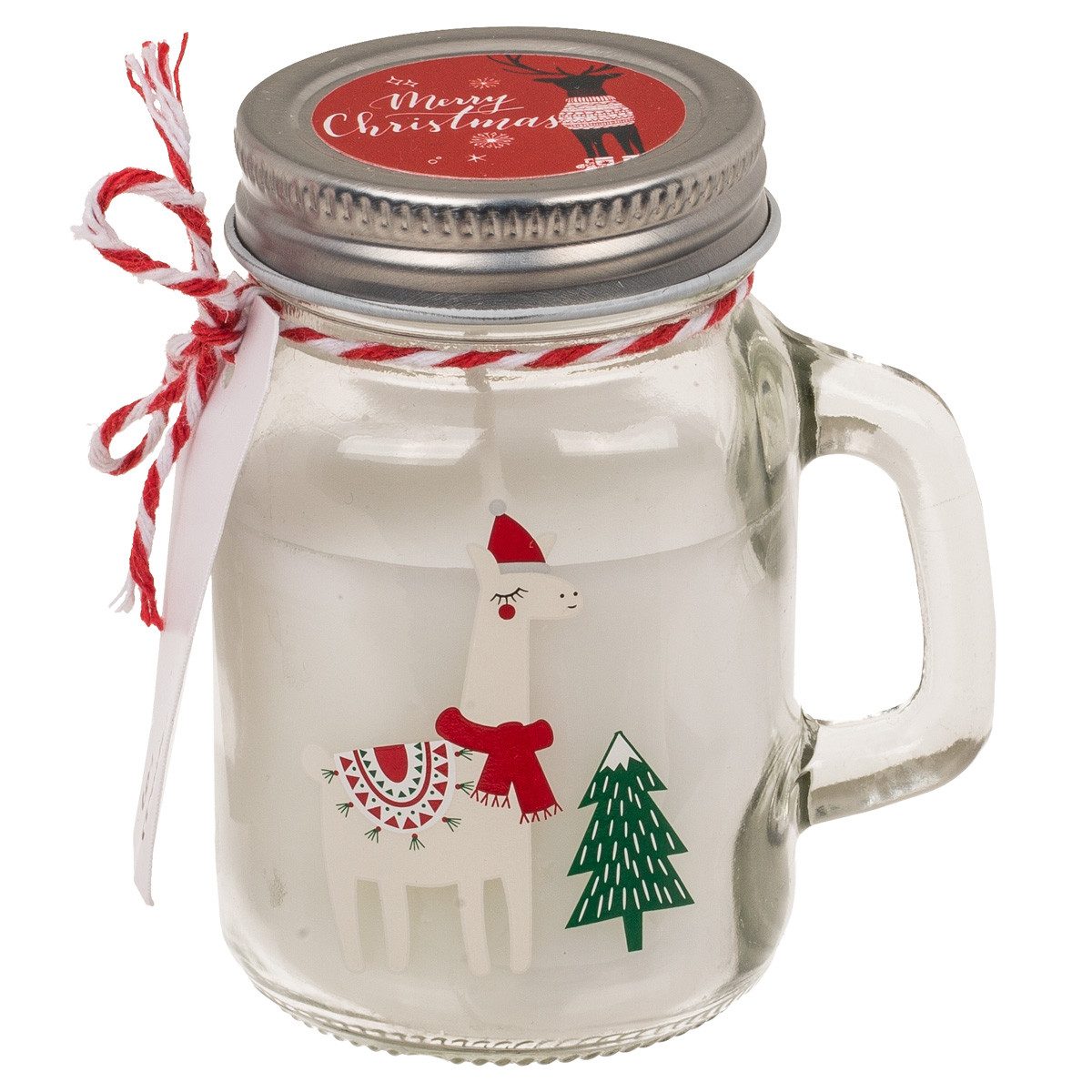 Out of the Blue Windlicht Weihnachtskerze im Glas, Lama, Windlicht Kerze, D günstig online kaufen