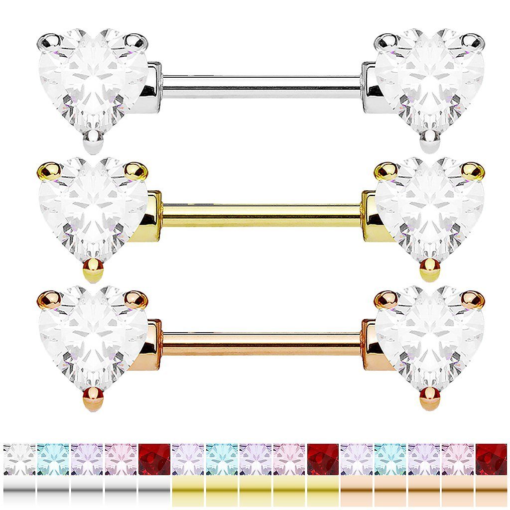 Piercing Schmuck Tribal Brustpiercing Brust Taffstyle Brustwarzen Stab Tribal Intimpiercing - Herz Stab Intim Clear Kristallen, Barbell Roseold Intimpiercing