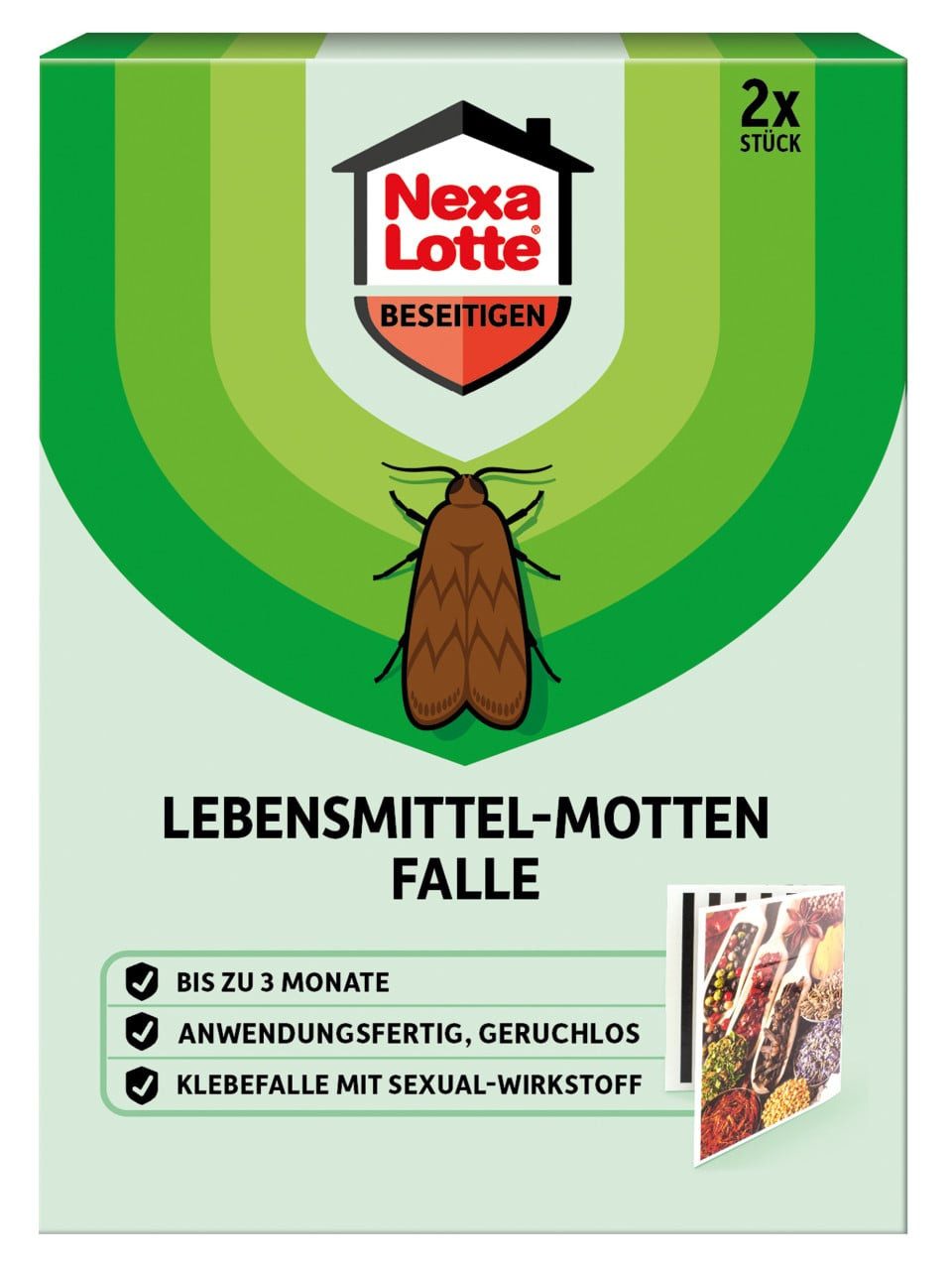 Nexa Lotte Klebefalle Nexa Lotte Lebensmittelmotten-Falle 2 Stück