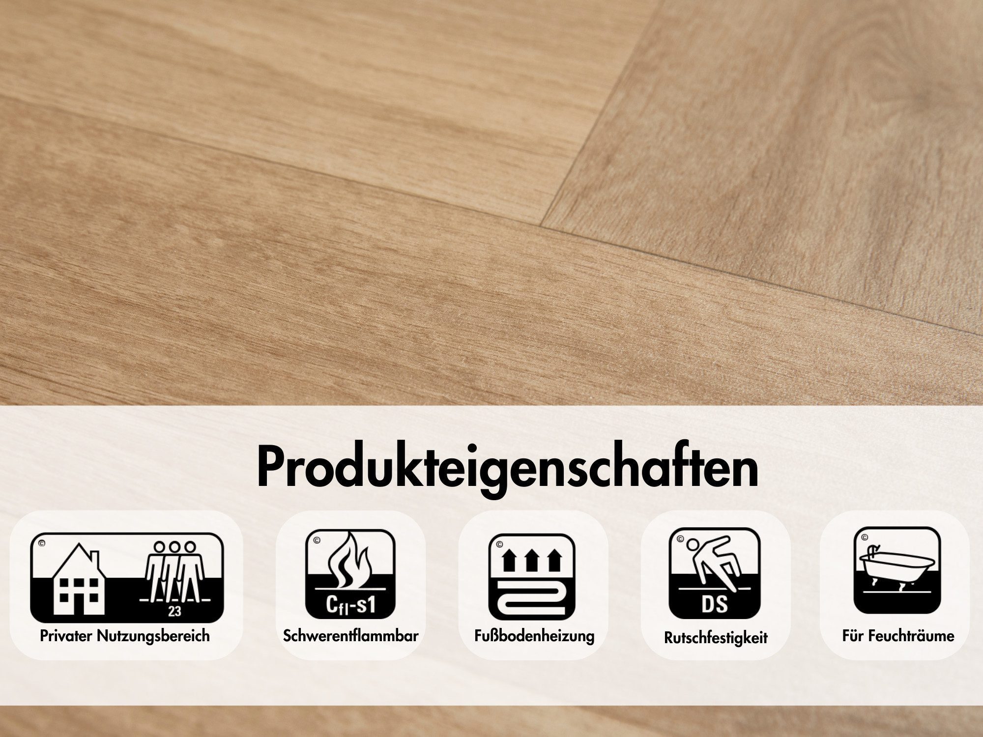 misento Vinylboden Astell in Holzoptik, für Feuchtraum- und Privatbereiche, PVC Bodenbelag Meterware 200/400 cm breit, Stärke 2,5 mm – Bild 5 von 5