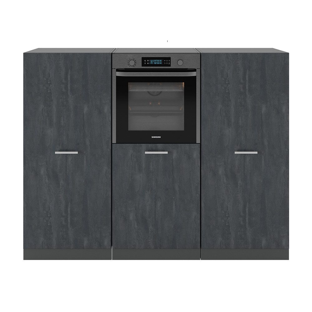 Vicco Küchenzeile R-Line, Schwarz Beton/Anthrazit, 180 günstig online kaufen