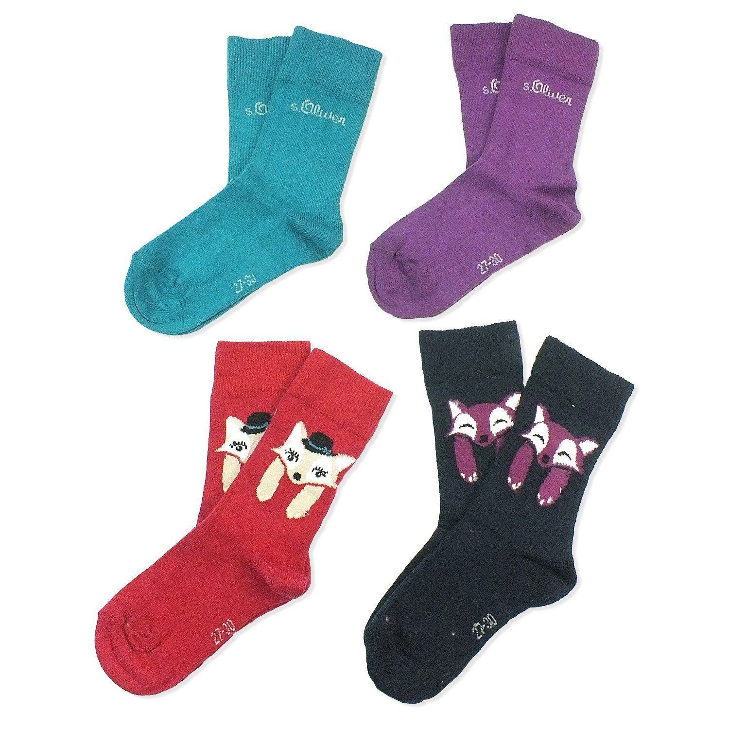 (Set, Kinder Paar) & Mädchen Kindersocken Baumwolle, S20309 Socken, mit 4-Paar, Langsocken s.Oliver 4 Jungen