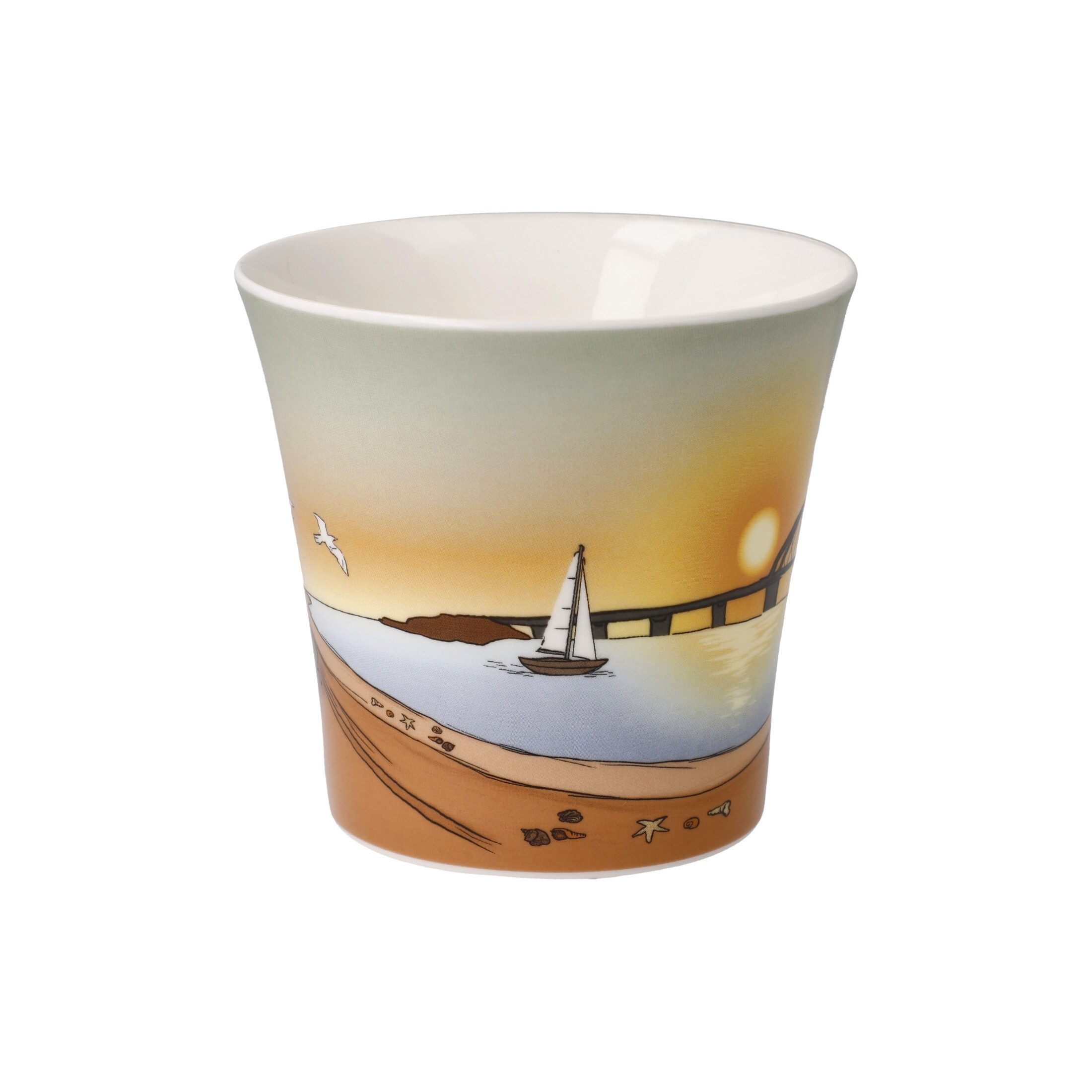 Goebel Tasse Scandic Home, Porzellan, Spülmaschinengeeignet, Mehrfarbig, Seeblick, H: 9.5cm