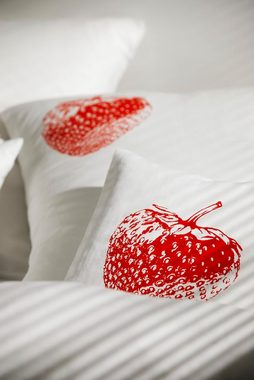 Bettwäsche Erdbeere, Elegante, Halbleinen, 2 teilig, angenehmes Hautgefühl