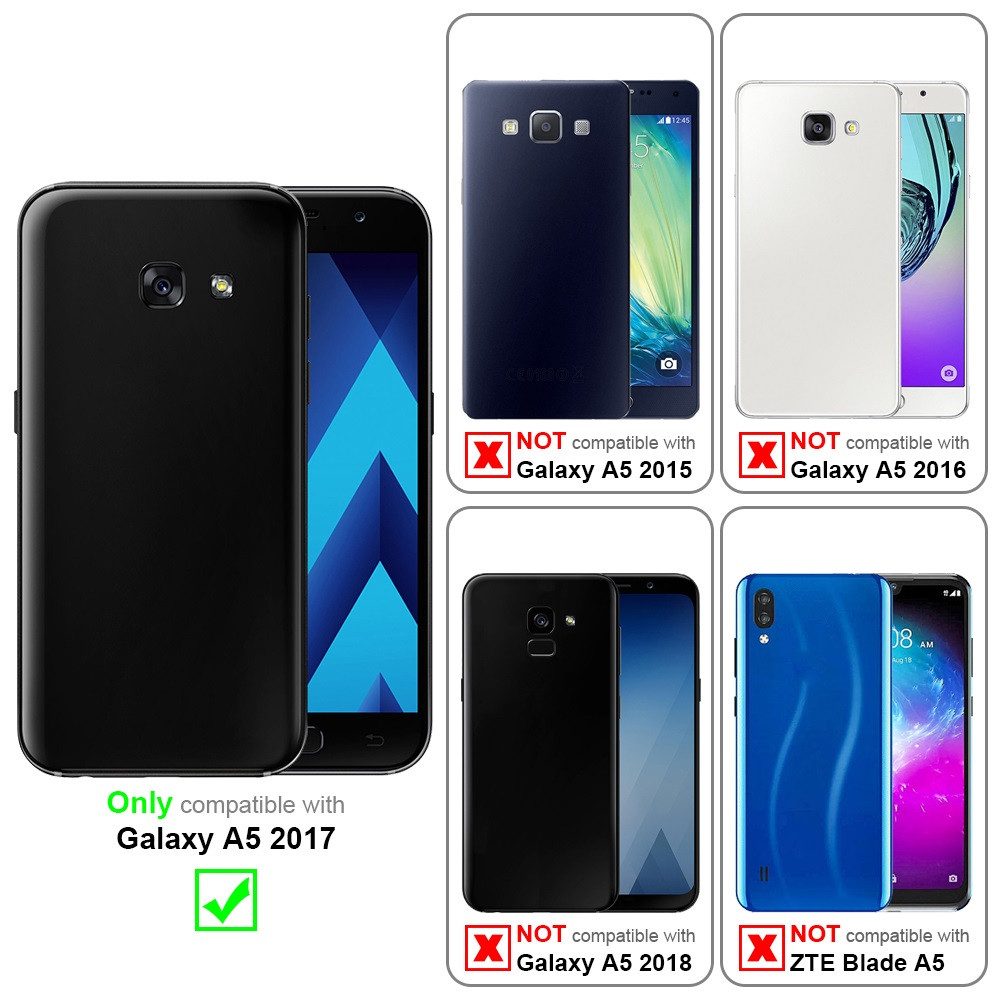 Cadorabo Handyhülle für Samsung Galaxy A5 2017 Hülle Samsung Galaxy A5 2017, Hülle Schutzhülle mit Standfunktion, Magnetverschluss und Kartenfach