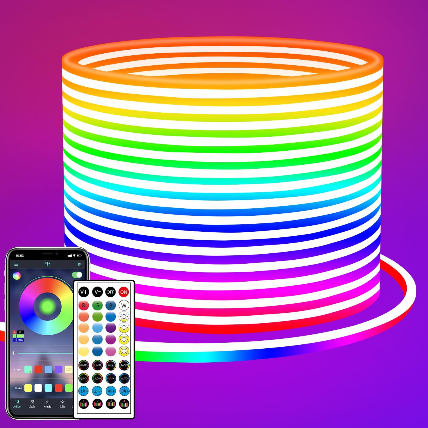 BlingBin LED Stripe LED Neon Led Strip RGB Streifen mit Fernbedienung/APP S günstig online kaufen