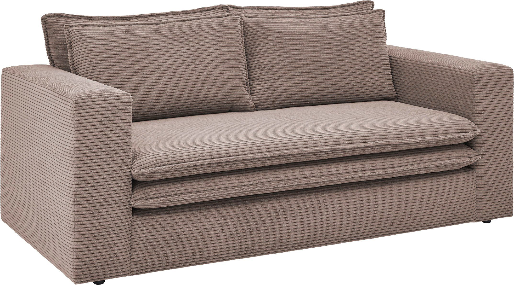 Hellbraun Sitzgruppe PIAGGE, im klein Hocker 2-Sitzer-Sofa Places Style of und Set (2-tlg),