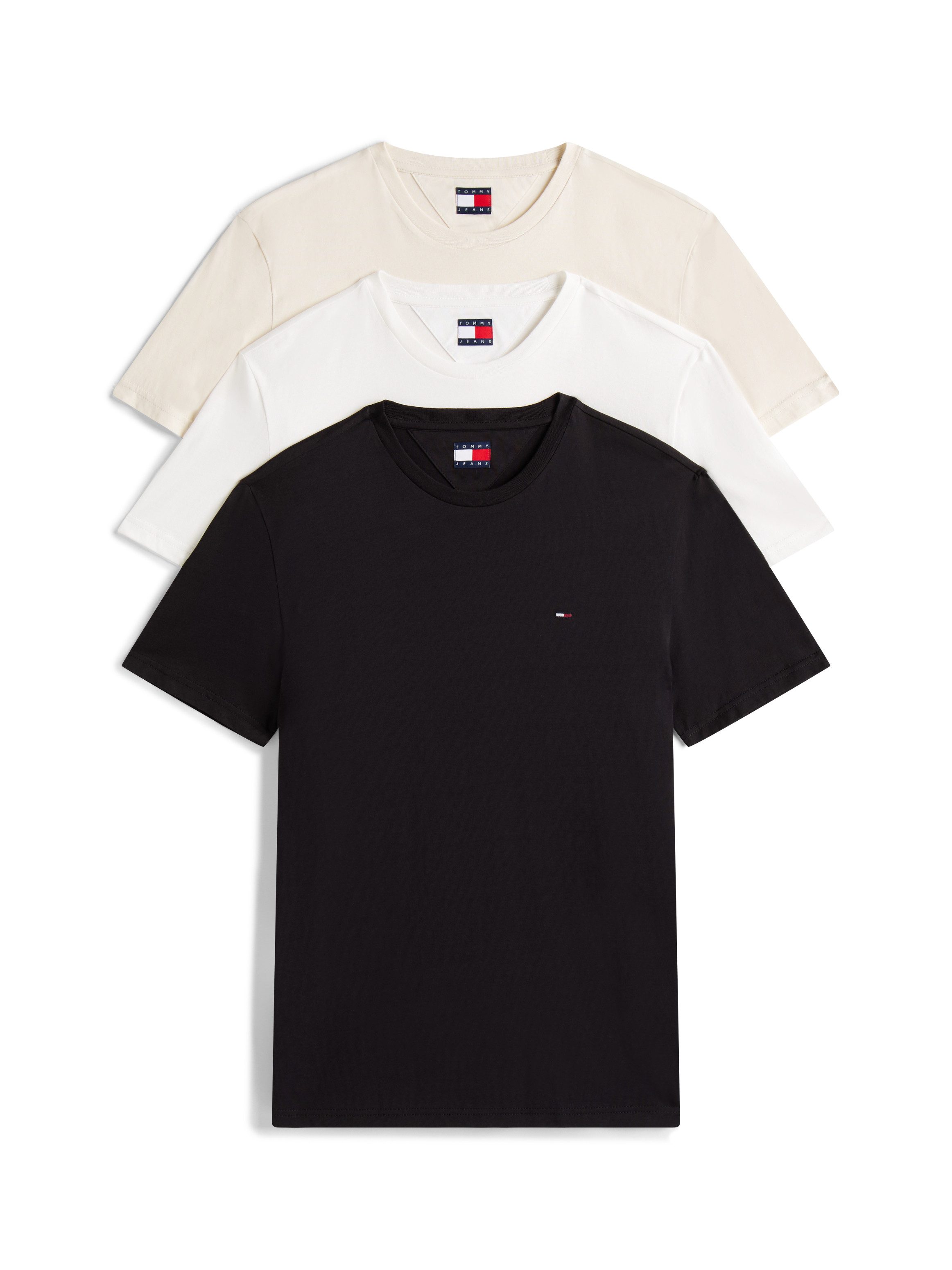 Tommy Jeans T-Shirt TJM XSLIM 3 PACK TEE Mit Rundhalsausschnitt günstig online kaufen