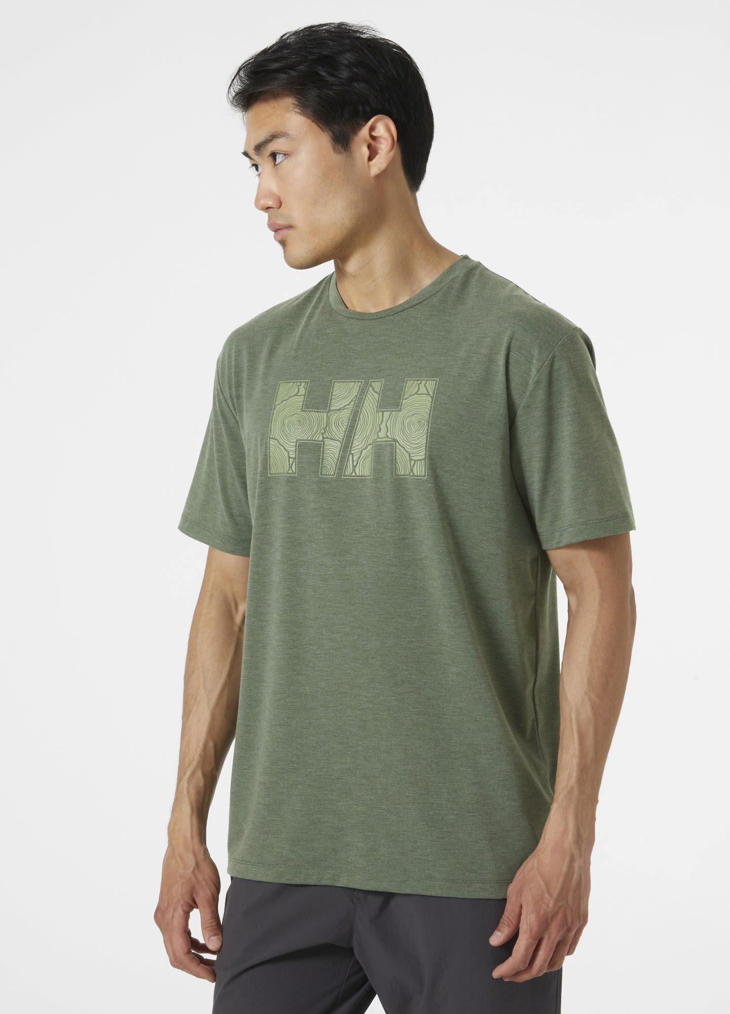 T-Shirt Hansen M Skog Spruce Helly Melange Hansen Recycled Graphic Helly T-shirt