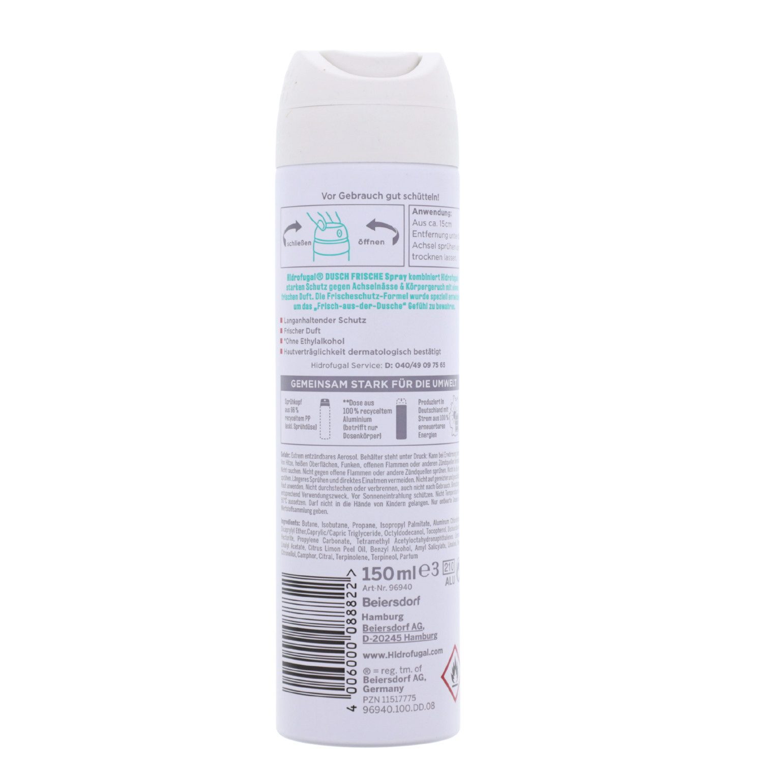 Hidrofugal Deo-Spray 6x Hidrofugal Anti-Transpirant Dusch-Frische je 150ml Schutz & Frische