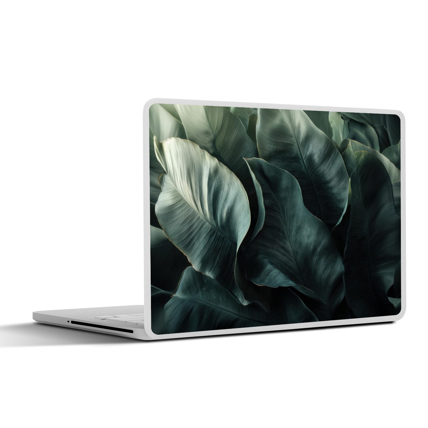 MuchoWow Laptop-Aufkleber Grün - Blätter - Glatt - Adern, (1tlg), Laptop Folien Cover, Aufkleber, Sticker, Schutz vor Kratzern, 30x21 cm