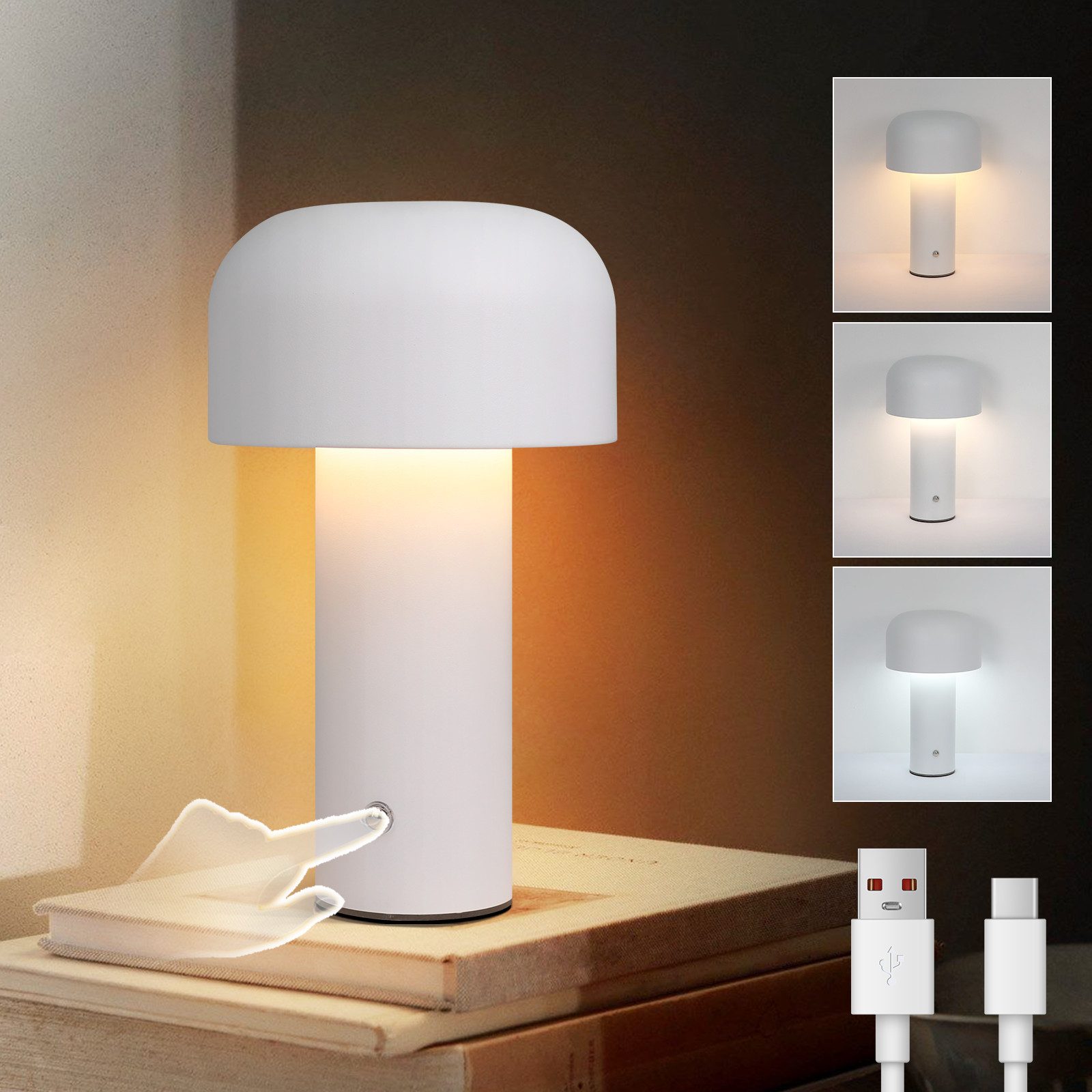 Nettlife LED Tischleuchte Dimmbar Kabellos Akku günstig online kaufen