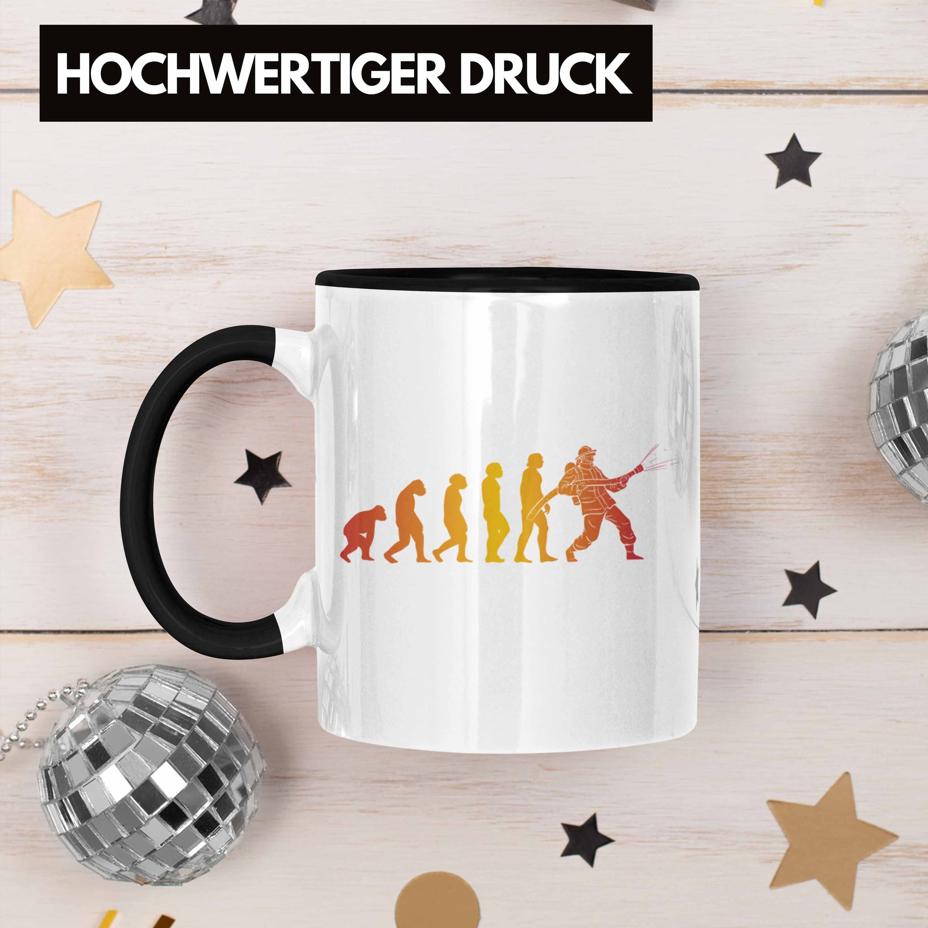 Feuerwehr Trendation Grafik Tasse Schwarz - Revolution Geschenk Feuerwehrmann Tasse Trendation