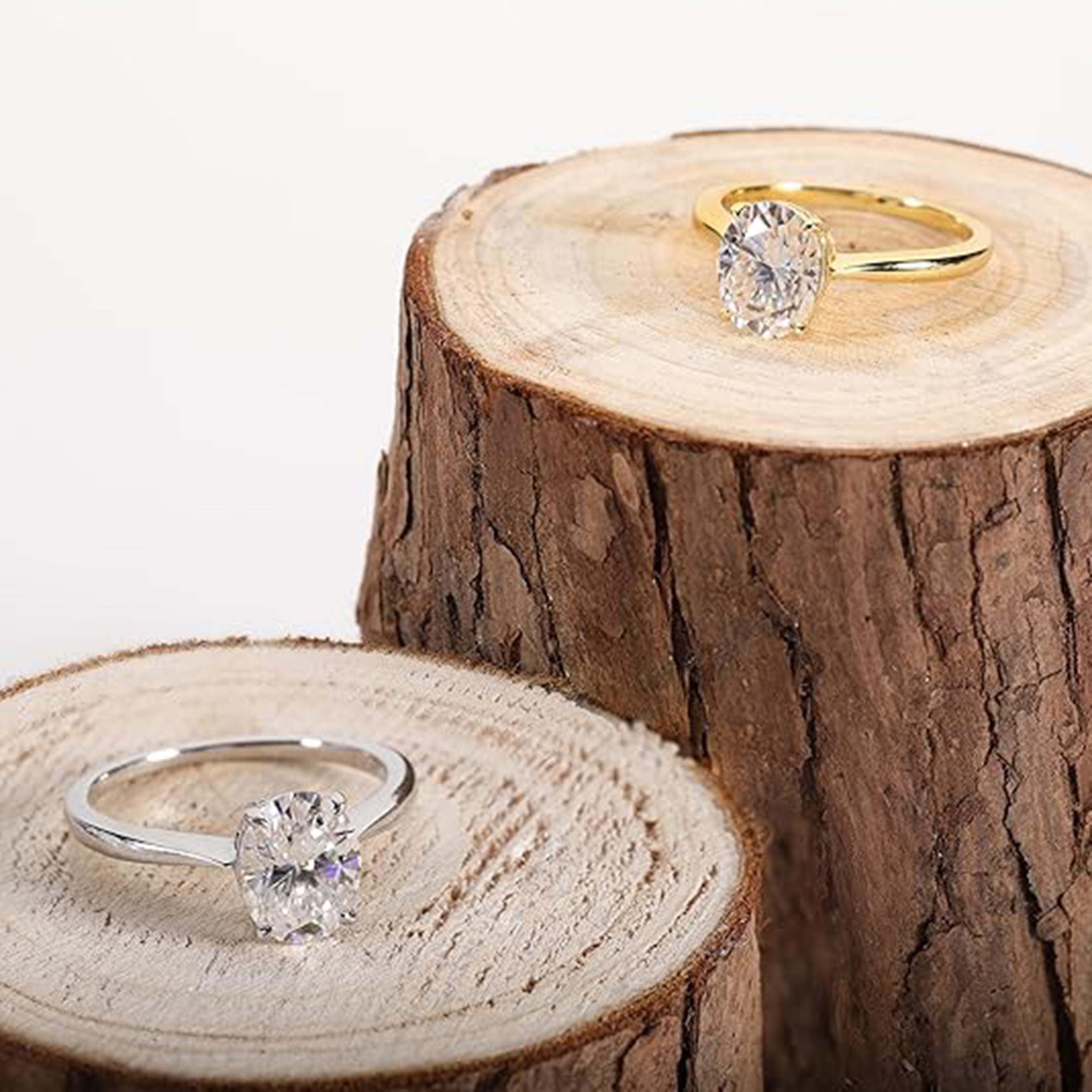 Jumpeak Verlobungsring 585er Gold, 1ct/2ct Diamant im Ovalschliff, Diamantring für Damen, D,vs1,2EX,IGI Zertifikat,Damenring,Geschenk zum Jahrestag