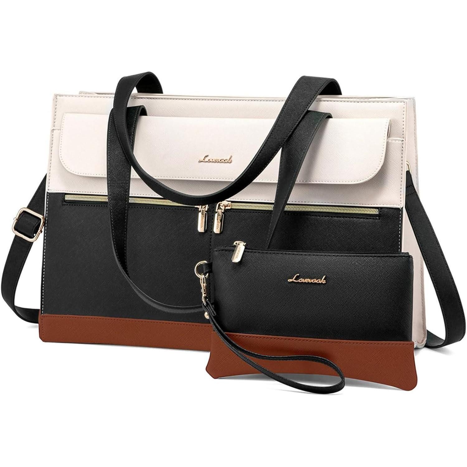 LuxusKollektion Laptoptasche Laptoptasche 15,6 Zoll PU Leder Handtasche Damen Arbeitstasche