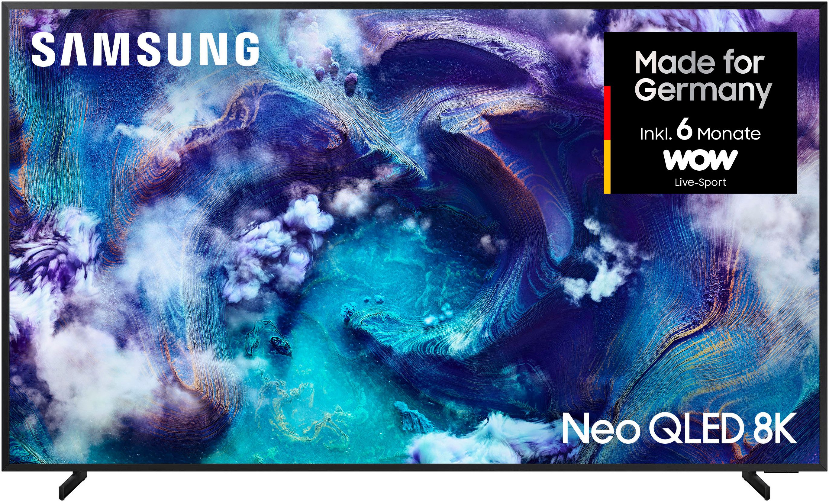 Samsung GQ65QN900FT QLED телевизоры (163 cm/65 Zoll, 8K Ultra HD, Smart-TV, 8K AI Upscaling Pro & Glare Free, Metal Frame Design, Art Store)