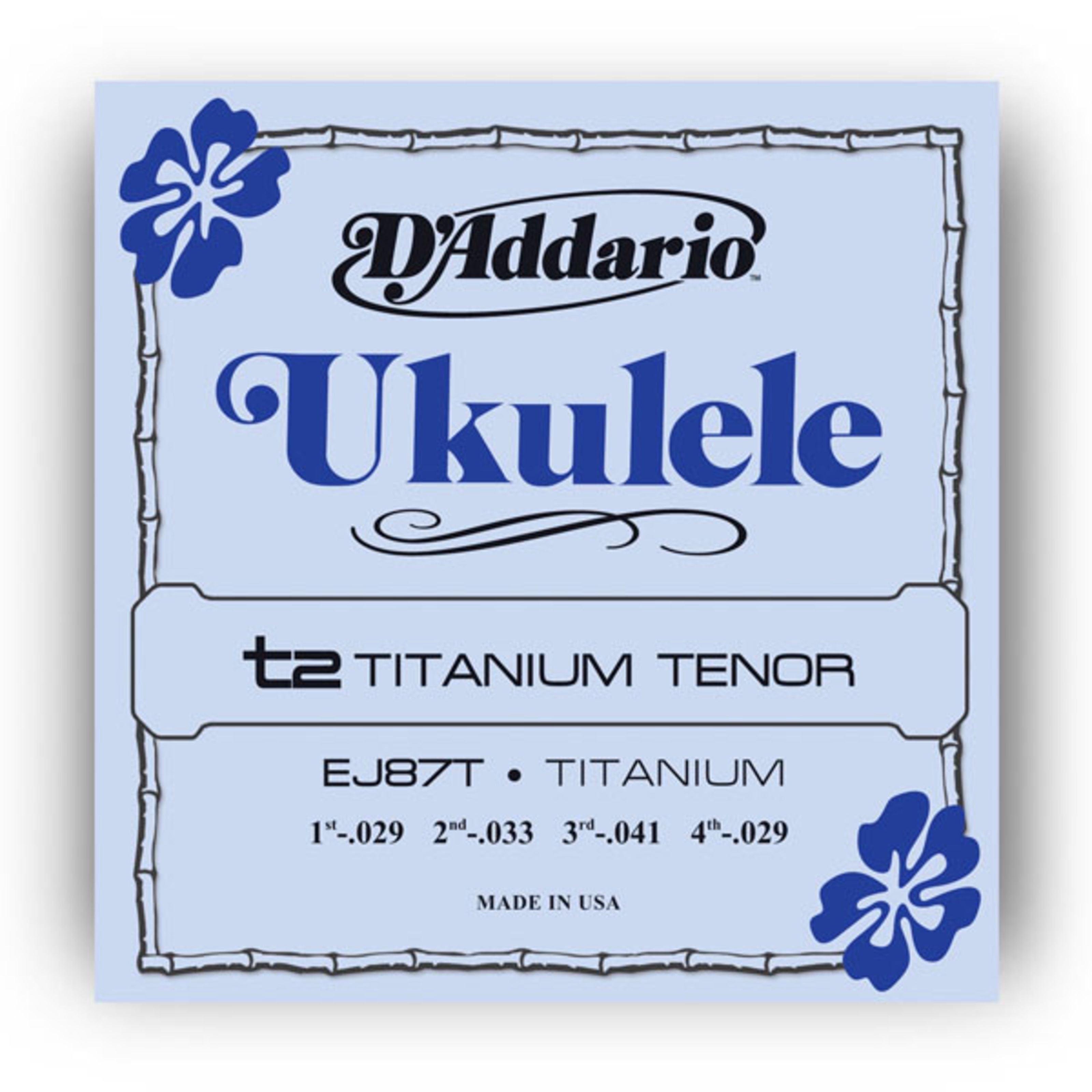 Daddario Spielzeug-Musikinstrument, Ukulele Saiten Saiten - 29-33-41-29 Titanium Tenor EJ87T