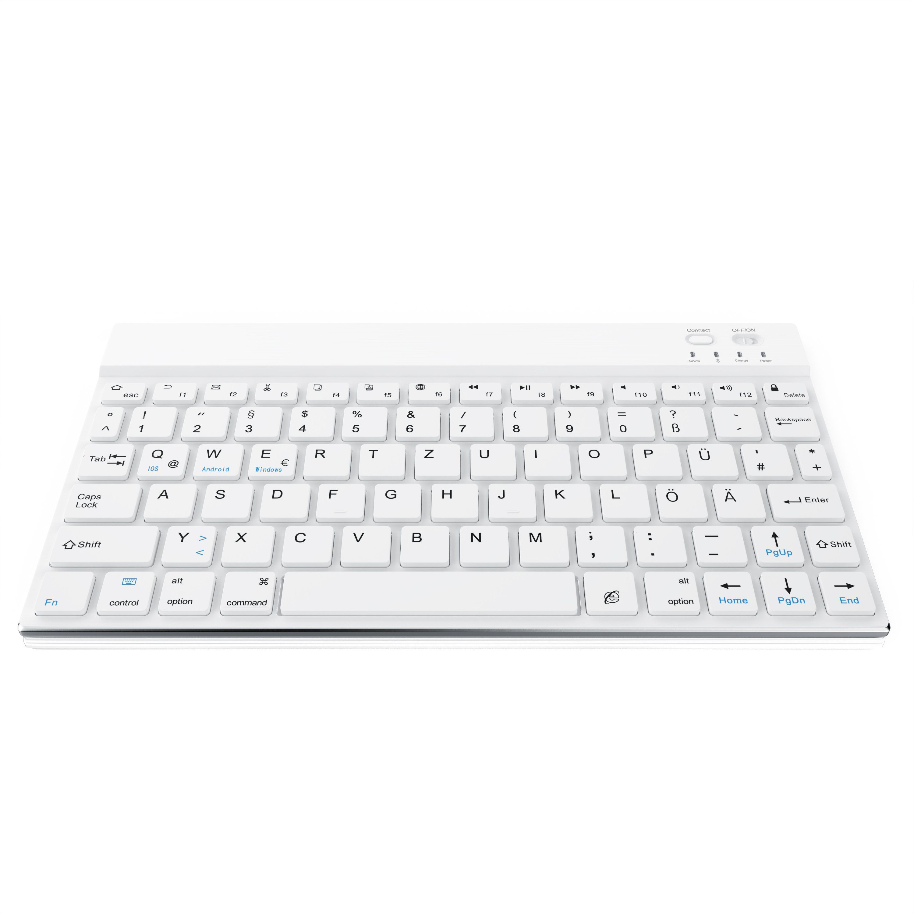 (Ultra Keyboard, Layout, Bluetooth, 3.0) weiß/silber Wireless-Tastatur CSL Deutsches Alugehäuse, Slim BT