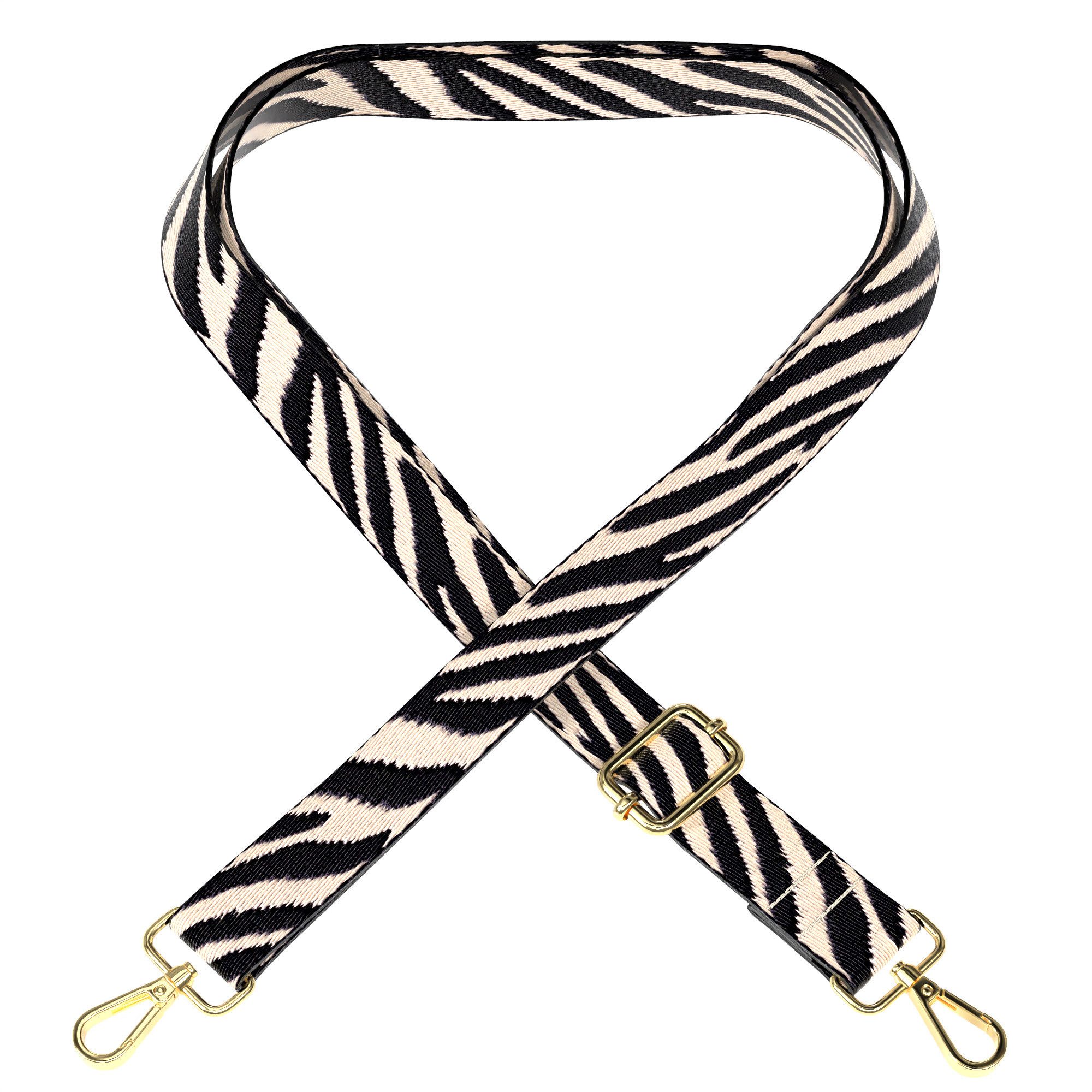 EAZY CASE Schulterriemen Single Slim Neck Strap Zebra Style 13 Black/Taupe günstig online kaufen