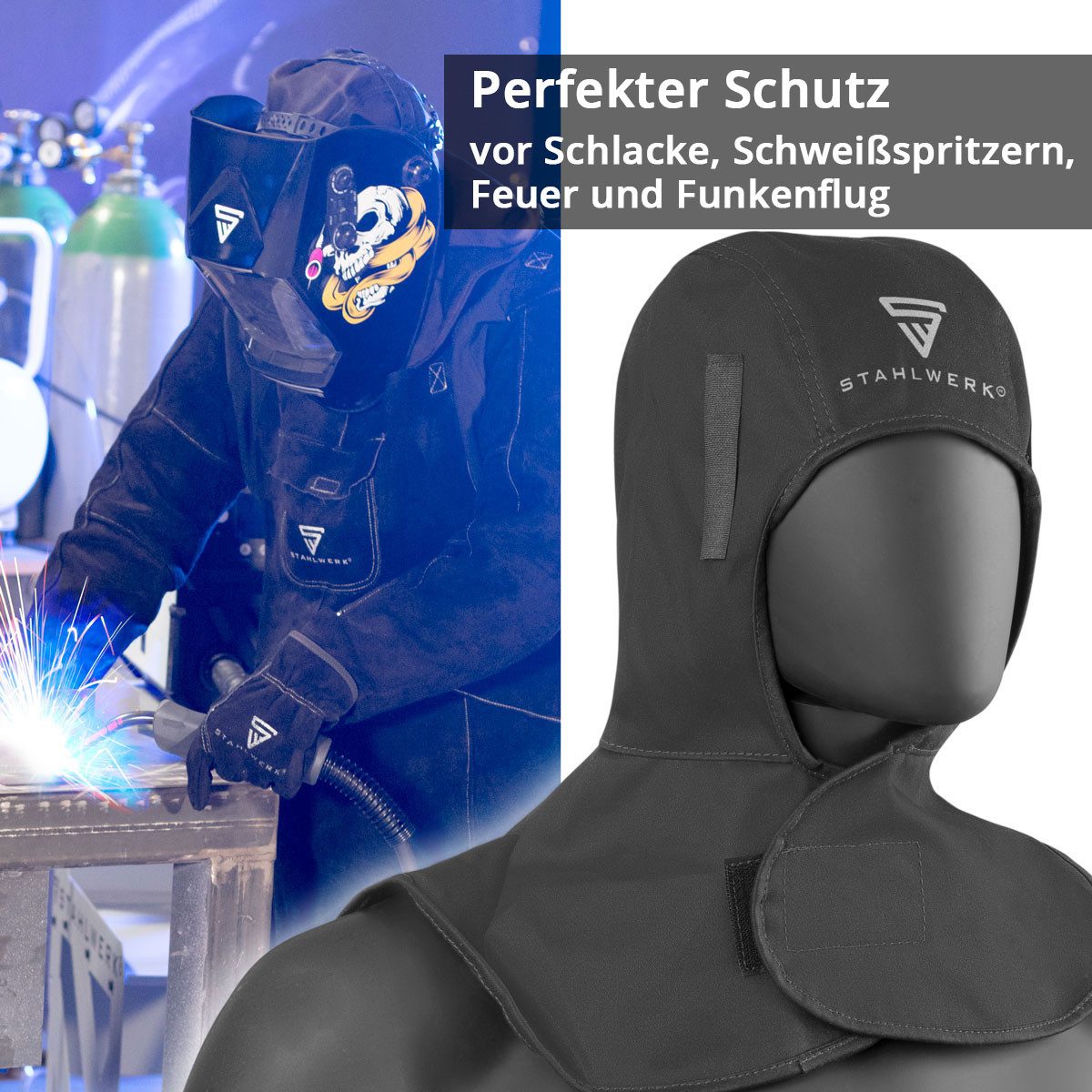 STAHLWERK Schweißhelm Schweißhaube / Schweißermütze / Schweißhelm (Packung, 1-tlg., Einzelartikel), individuell anpassbar