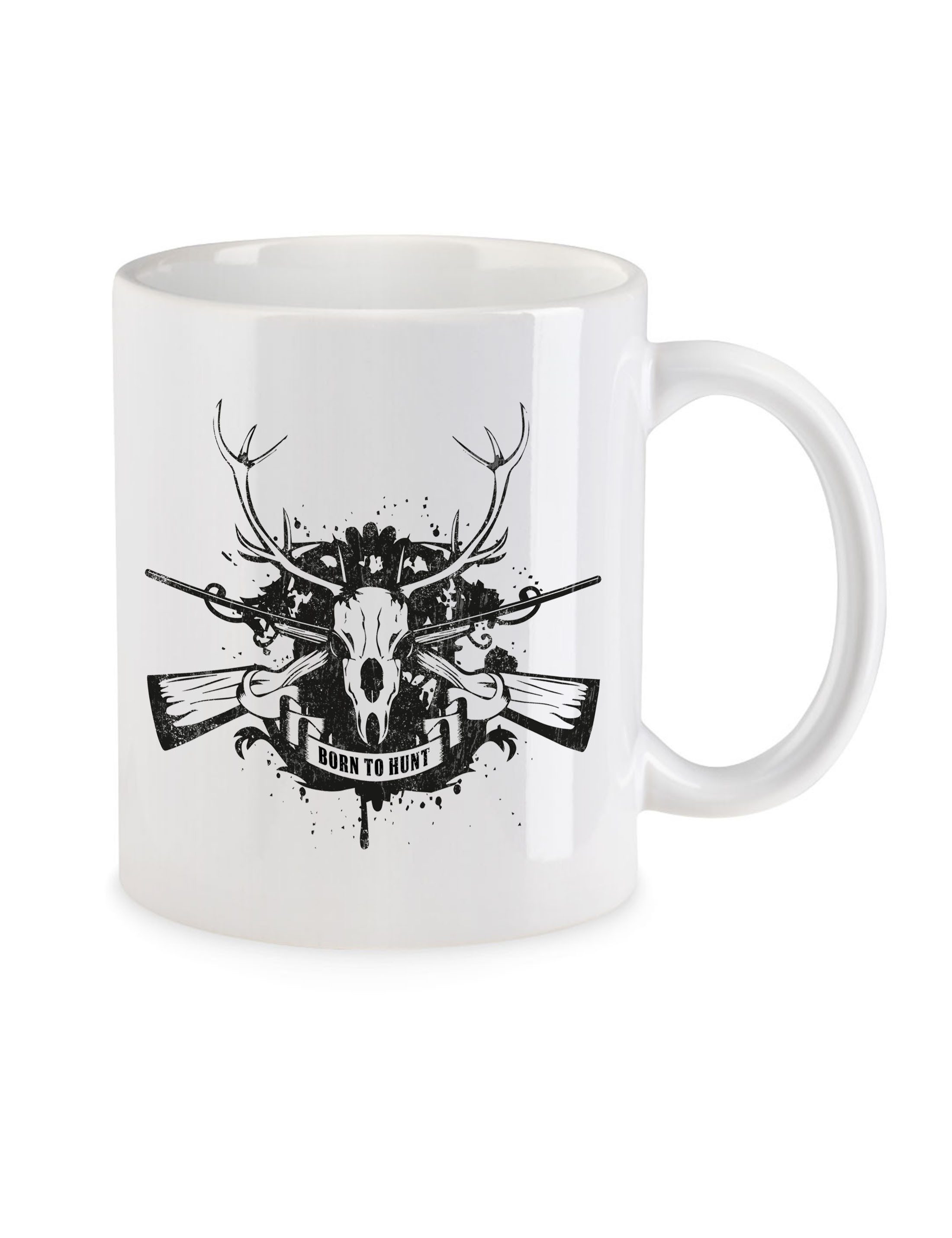 Urban Backwoods Tasse Born To Hunt Kaffeetasse Hirsch Reh Jagd Jäger Bär Geweih Deer Bear, 1-tlg., Keramik, Fun Hunt Antlers Hunter