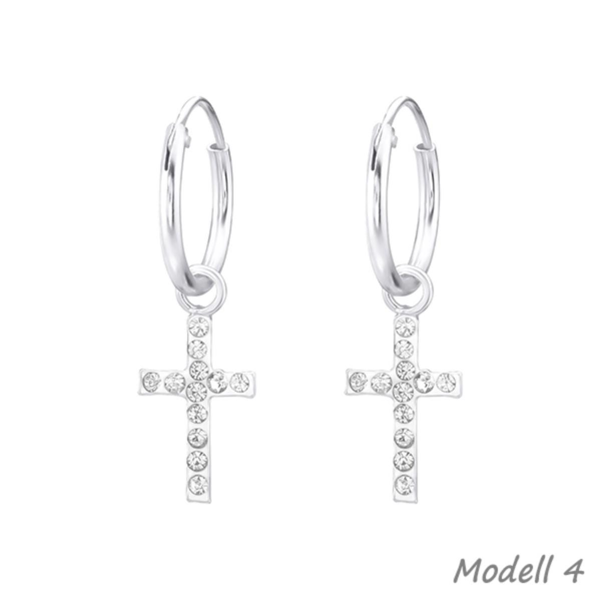 Order & Smile Schmuck Paar Ohrhänger Kreuz Ohrringe: 925 Silber Creolen Ohr günstig online kaufen