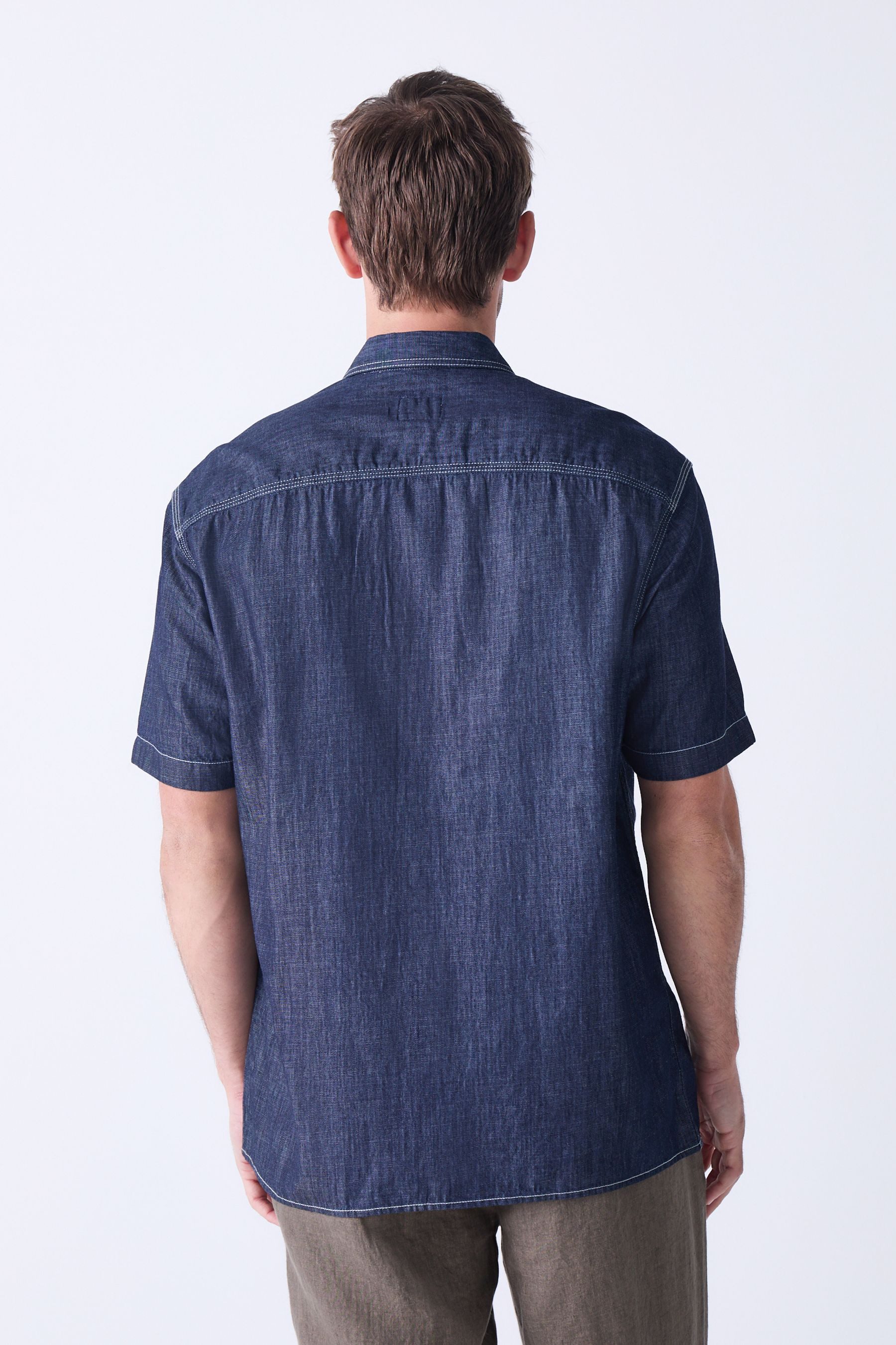 Next Jeanshemd Chambray Denim-Kurzarmshirt aus 100 % günstig online kaufen
