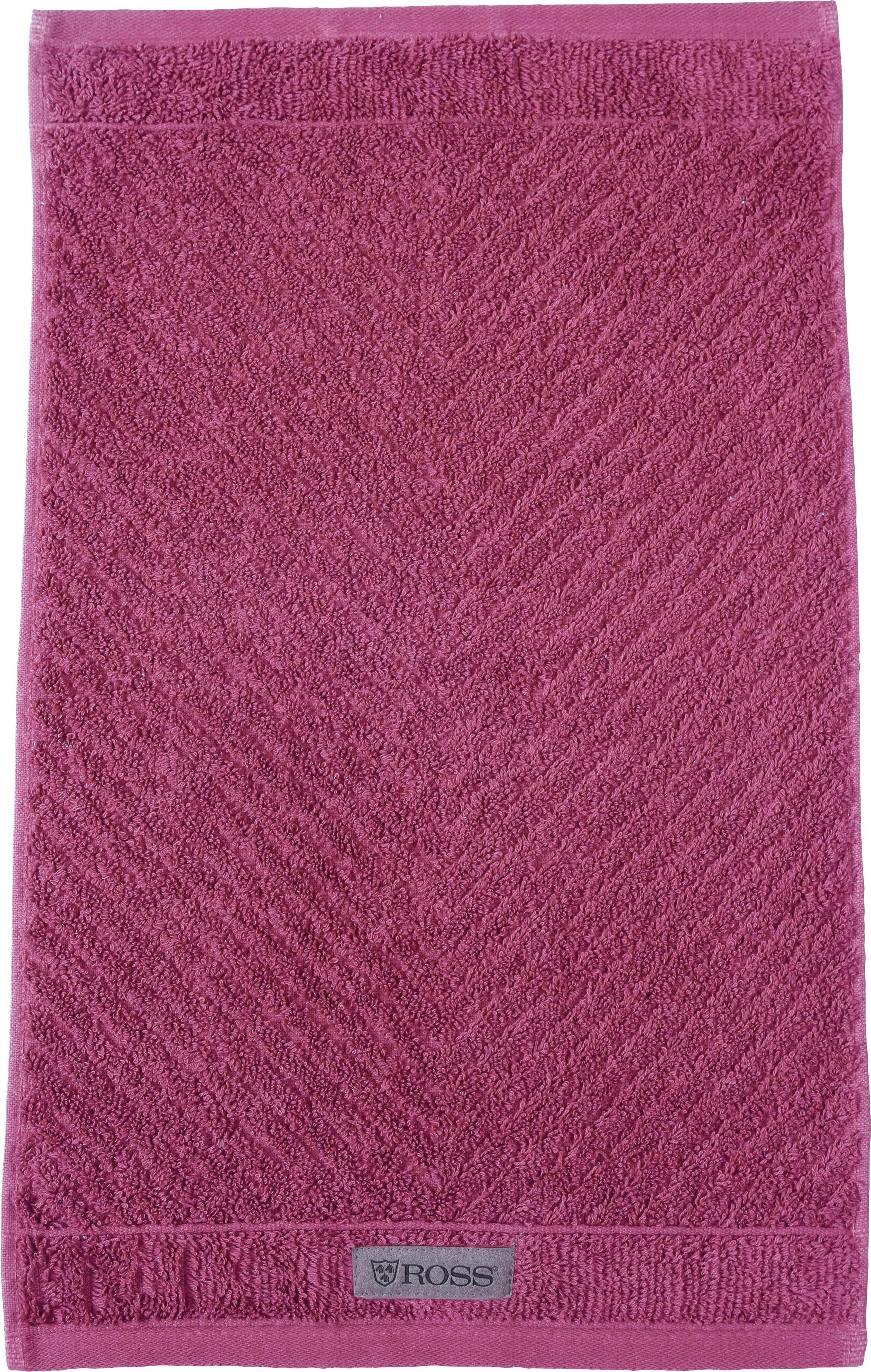 ROSS Gästehandtuch Smart, Frottier (6-St), Uni-Rippe mit Velourslabel