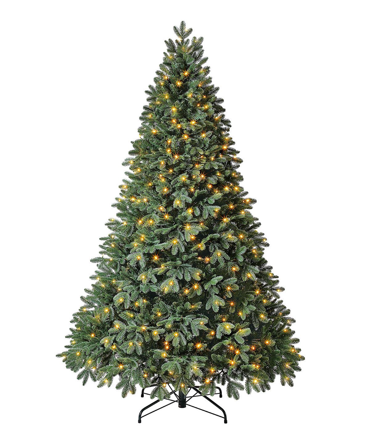 Dehner Künstlicher Weihnachtsbaum Tanne Alva mit LED, 210 cm, hochwertiger künstlicher Christbaum mit LED Beleuchtung