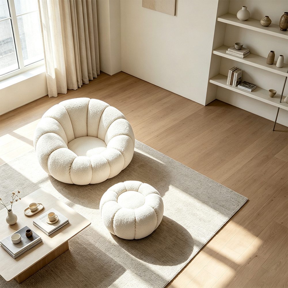 Muxing Loungesessel Teddy-Loungesessel, weich gepolstert, besonderes Design (2-St) – Bild 2 von 5