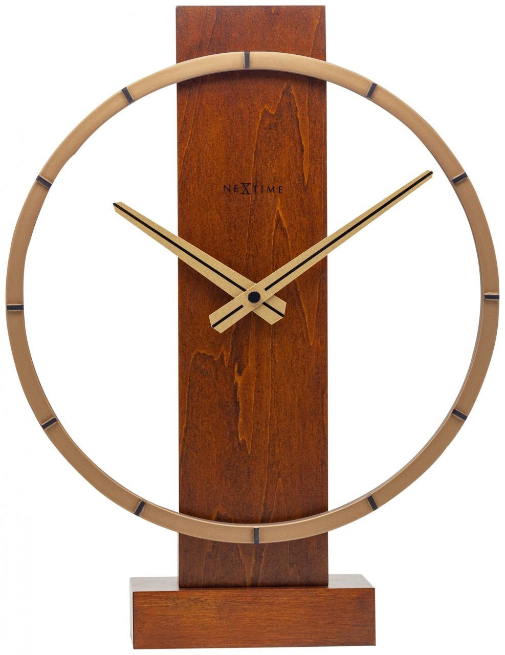NEXTIME Wanduhr Nextime Tisch- Wanduhr Carl Small 34 x 27 cm braun