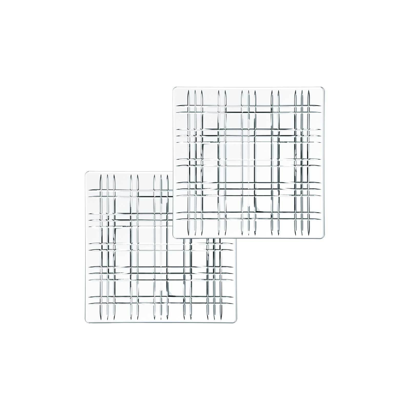 cm (2x 21 x Nachtmann Set, Platten 2er Square 2-tlg) Tortenplatte Glas, 21 Platte,