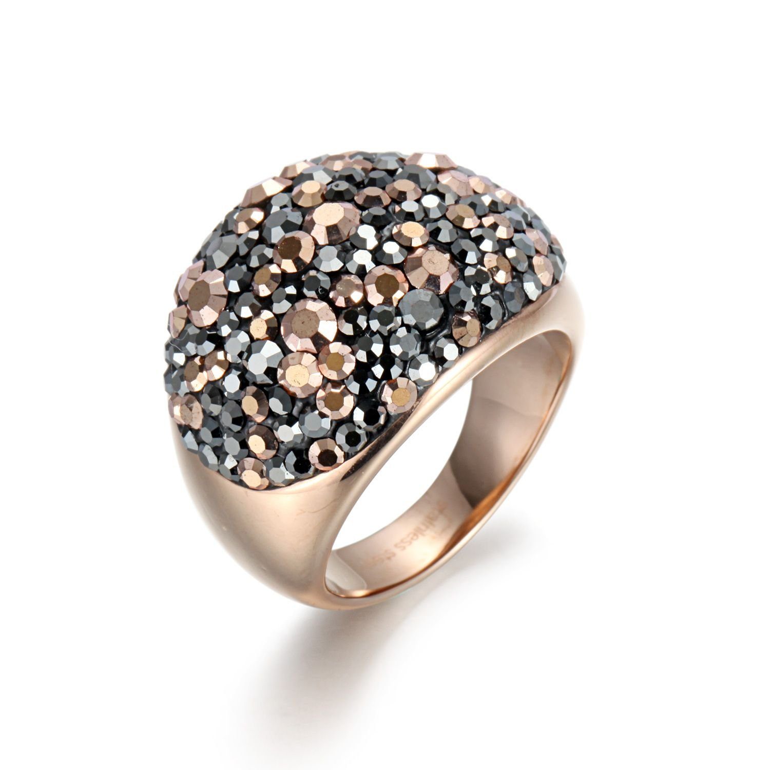 "BRILLO", Glamour Crystals mit Fingerring Zirkonia Ring Kingka