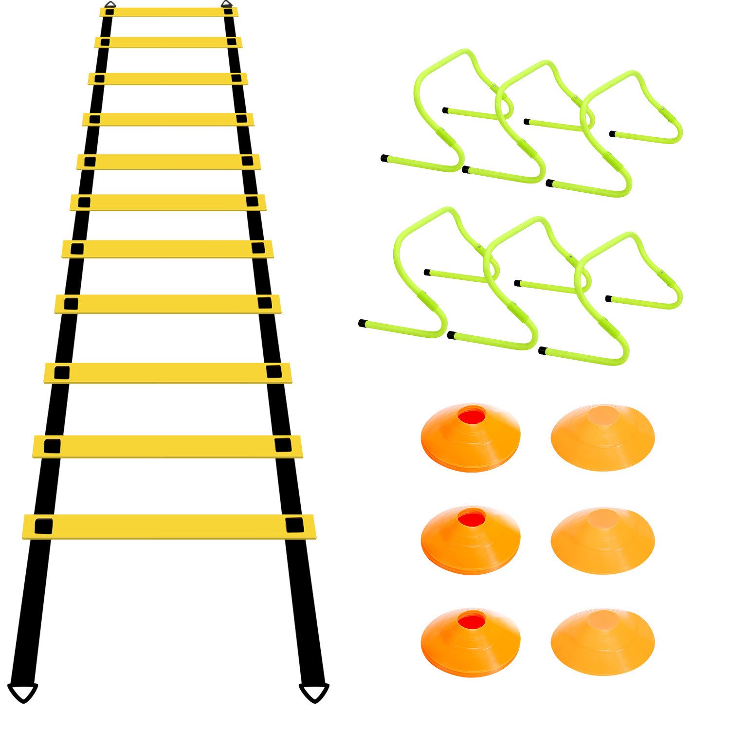 Clanmacy Koordinationsleiter Agility Training Set Koordinationsleiter Fußballhütchen Hürden