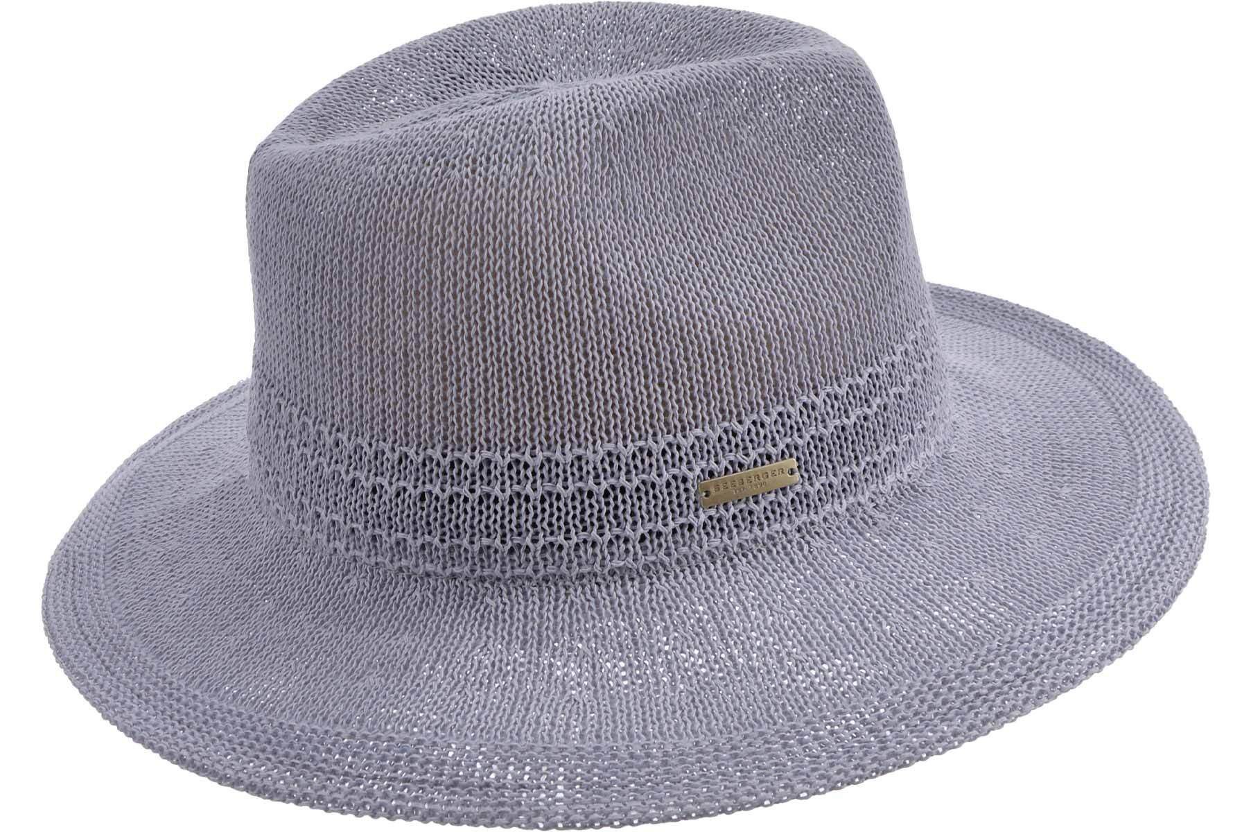 Seeberger Fedora Baumwoll-Papiermix Fedora mit Muster 55510-0