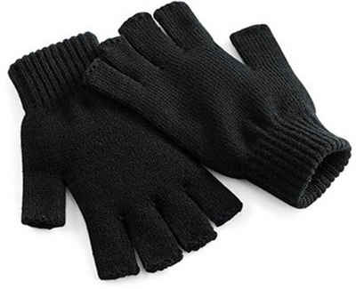 Beechfield® Strickhandschuhe fingerlose Handschuhe, schwarz
