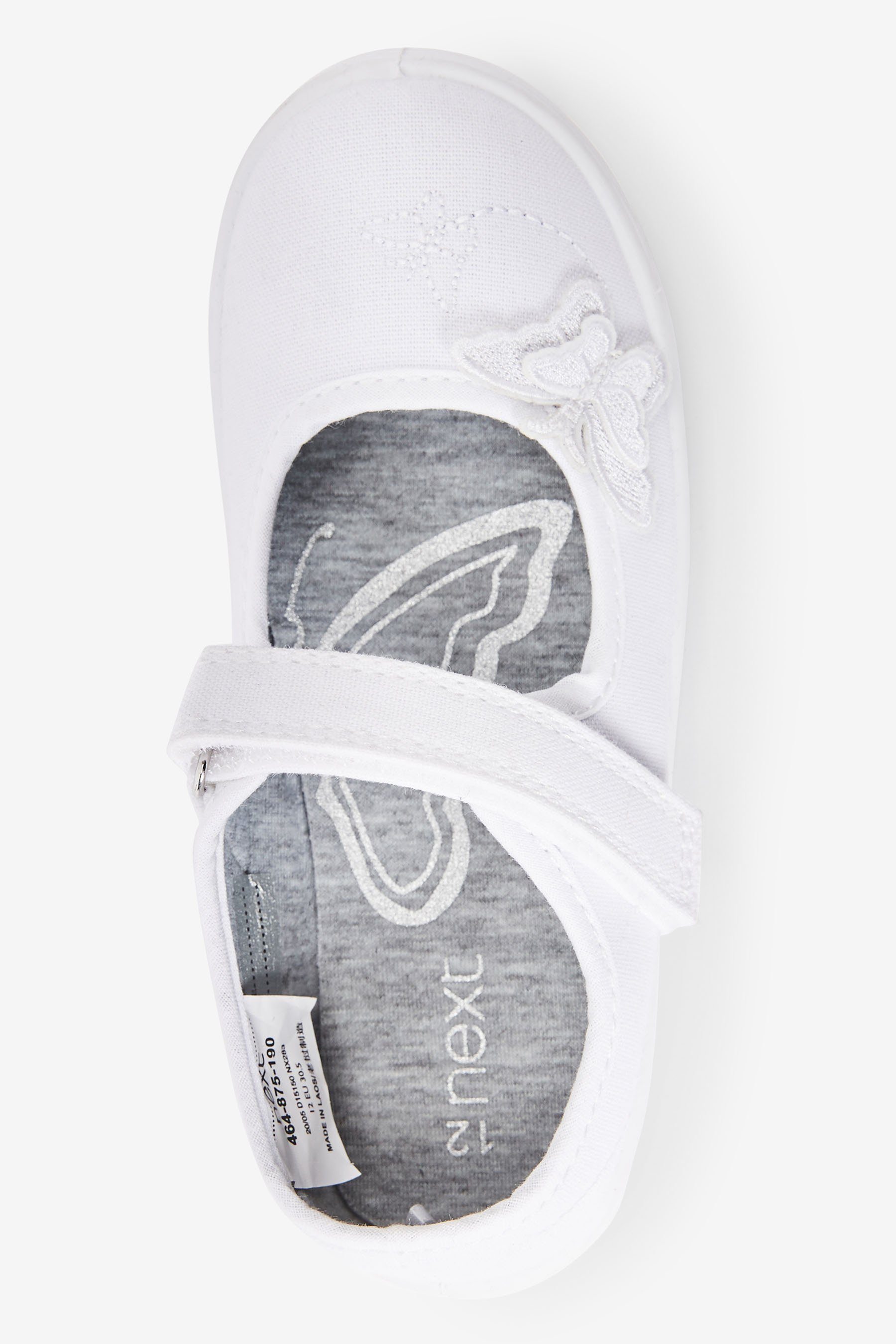 Next Turnschuhe mit aufgestickten Schmetterlingen Mary-Jane-Schuhe