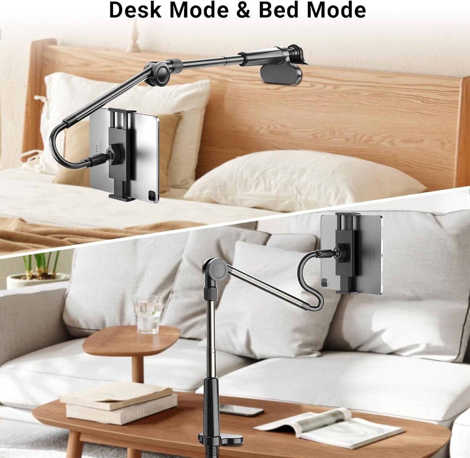ibettertec Handy-Halterung Flexibler Gelenkarm-Handyhalter für Schreibtisch & Bet -360° drehbar, (bis 10.5 Zoll, verstellbar & stabil - Universell kompatibel mi – Bild 3 von 5