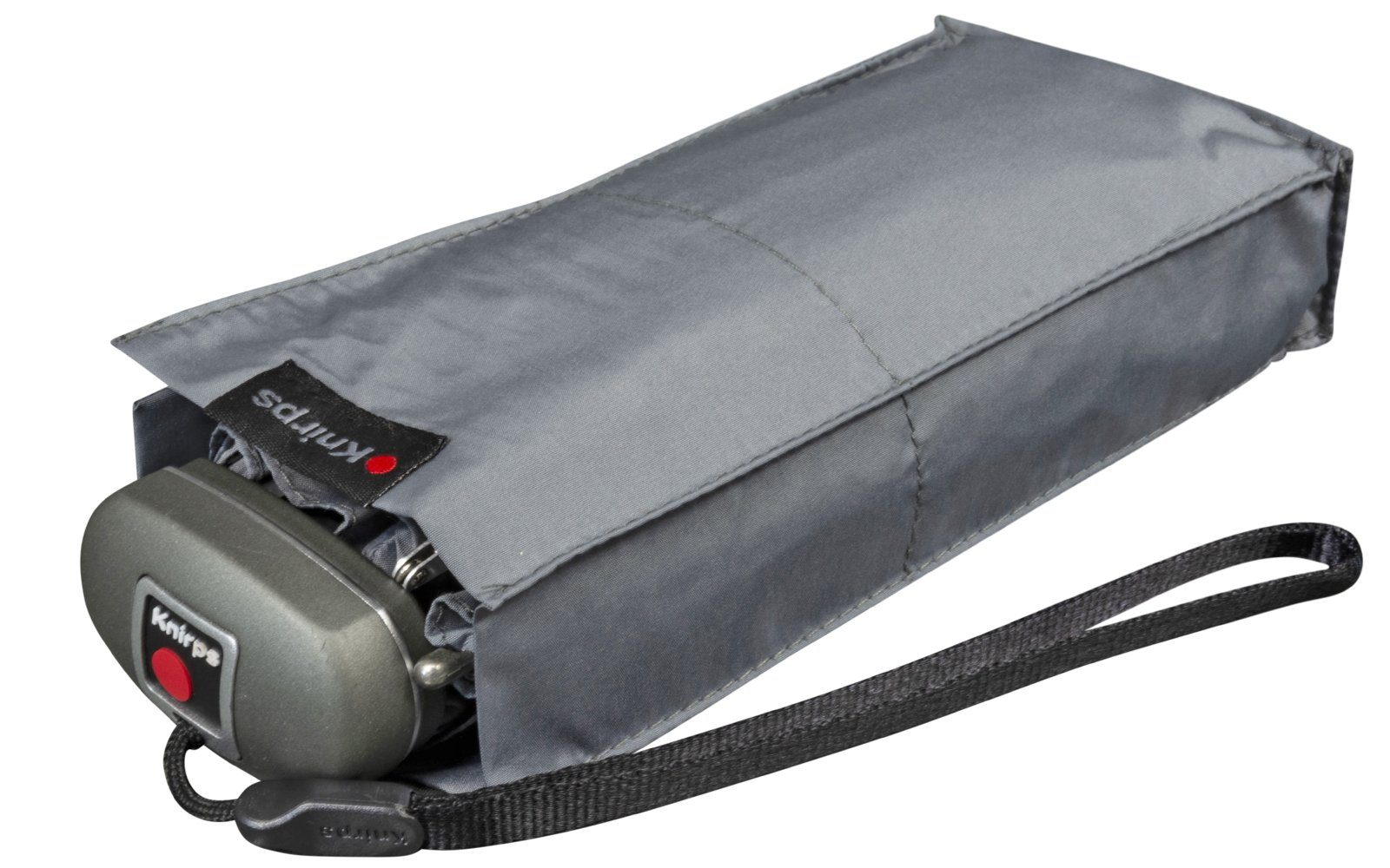 Knirps® Taschenregenschirm winziger für Handtasche grey leicht Travel die grau und - Damen-Taschenschirm, flach