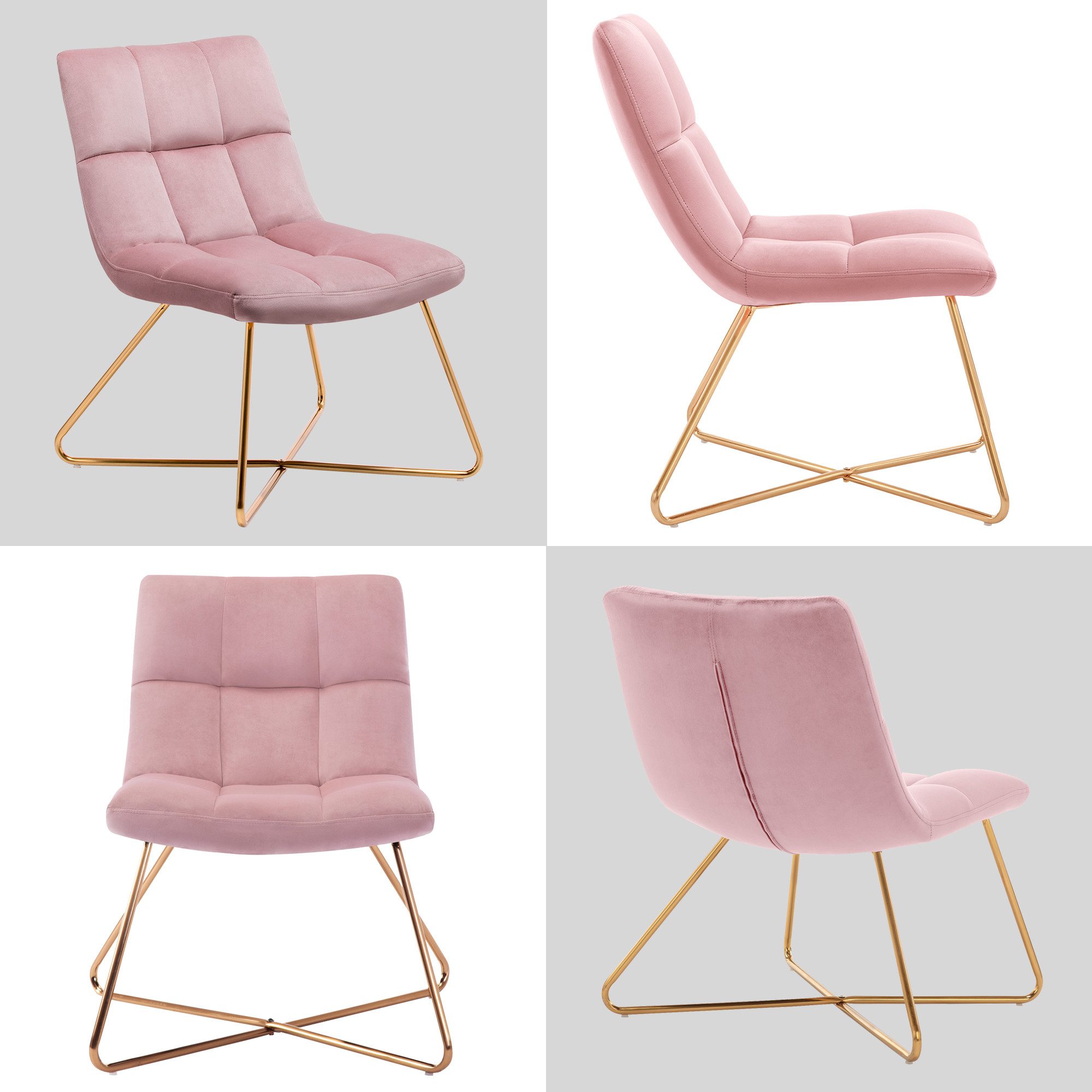 Duhome Loungesessel WY-8098 x1, Sessel Stuhl Samt Gestell Golden gesteppt L günstig online kaufen